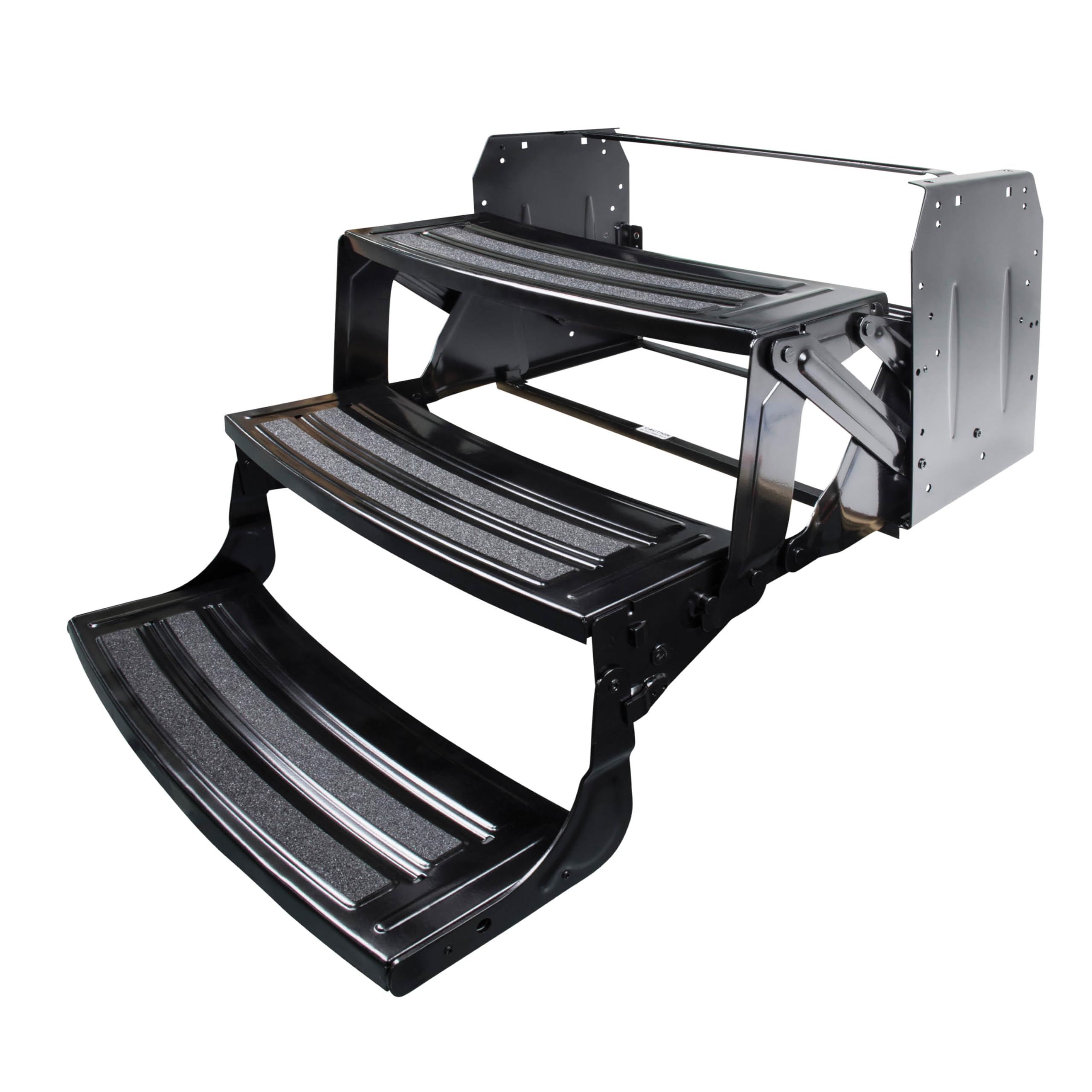 Lippert 24" Radius Triple Manual RV Steps, 9" Rise for 5th Wheel RVs, Travel Trailers and Motorhomes, Anti-Slip Stepping Surface - 1774401