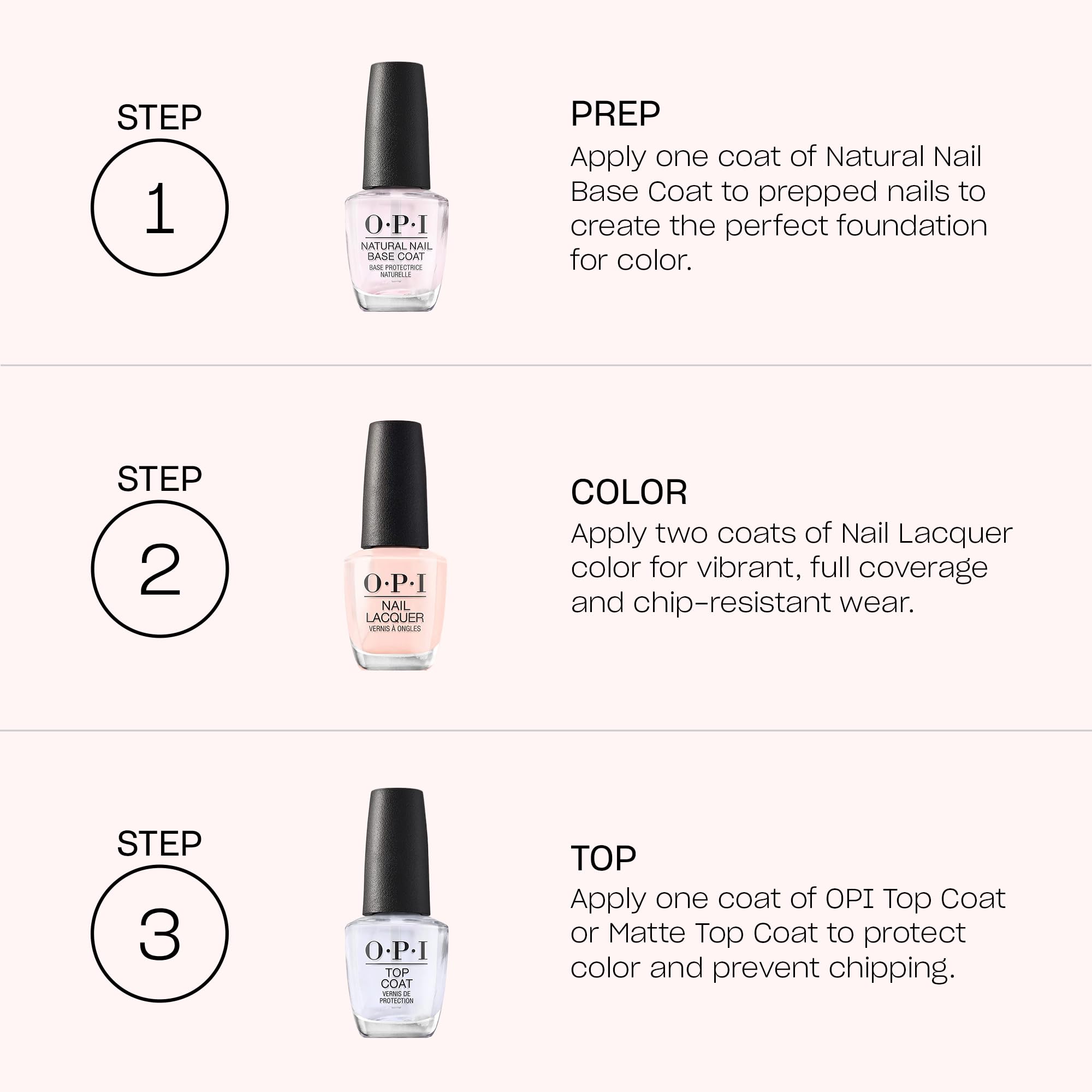 OPI Nail Lacquer Nail Polish | Sheer Light Nude Pink Crème Chip Resistant Nail Polish | Vegan, Fast Drying, Streak Free