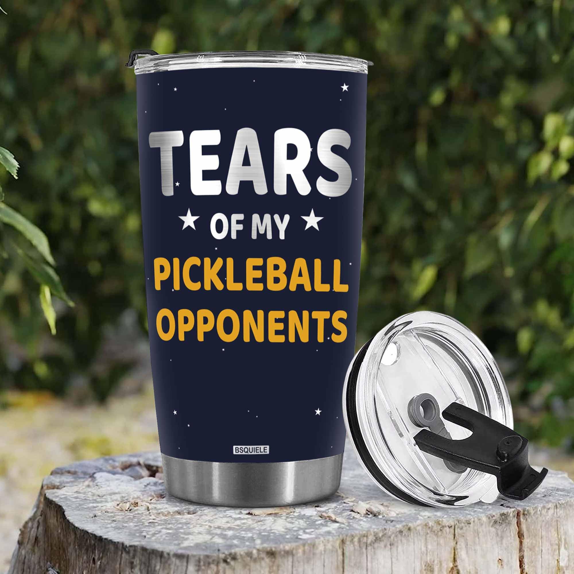 BSQUIELE Tears of My Pickleball Opponents Tumbler, Sports Player Gifts, Vacuum Insulated Stainless Steel Tumbler, Gift for Men, Funny Gift for Him, Dad, Husband on Birthday Christmas, Pickleball Gifts