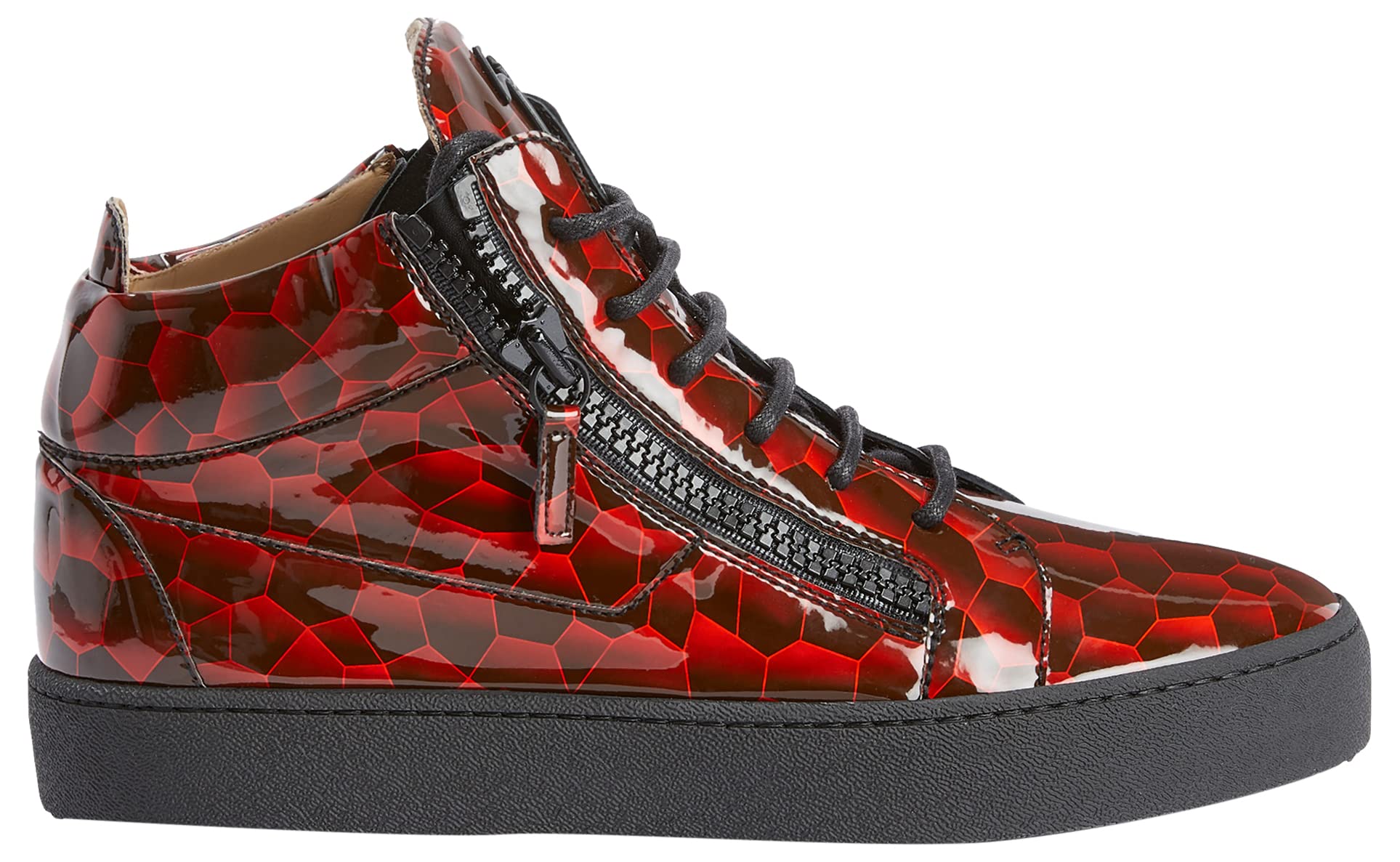 Giuseppe Zanotti, Kriss Mid-Top Sneakers Fabric, 8, Red