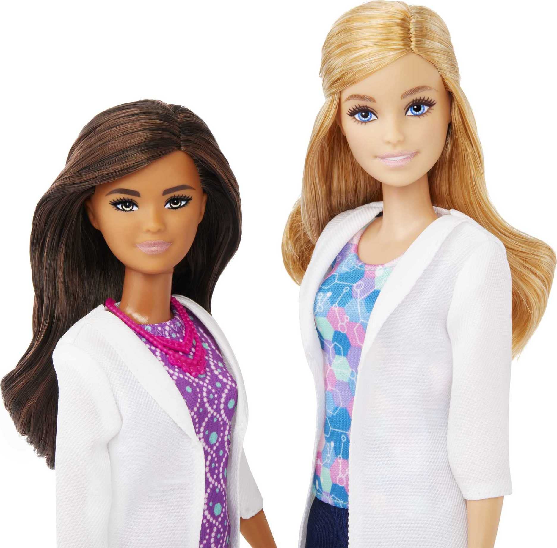 Barbie Careers Playset, Science Lab with 2 Scientist Fashion Dolls, Bench & 10+ Accessories