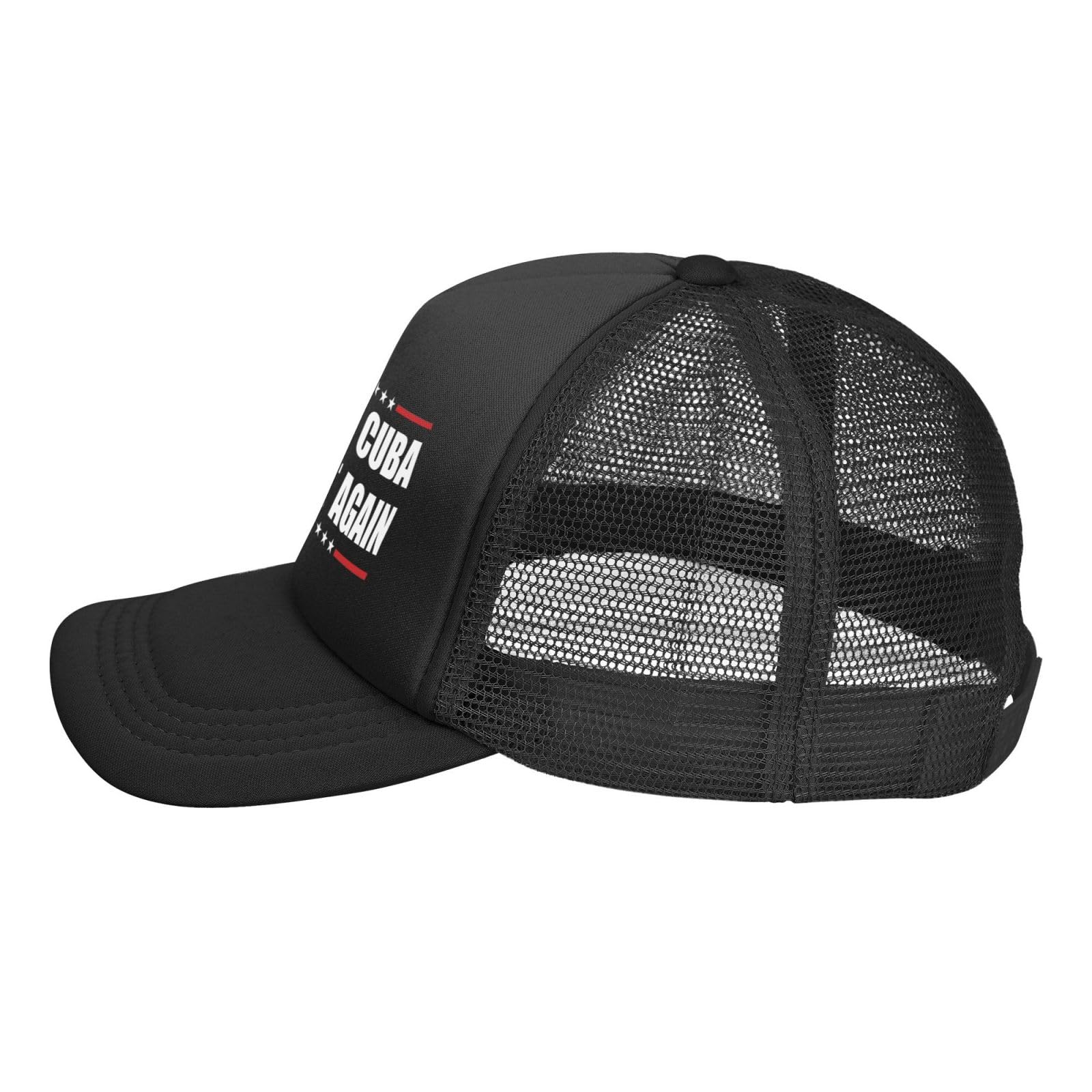 Men Hat Make Cuba Great Again Mesh Trucker Hat Baseball Cap Women Cowboy Hats Adjustable Golf Dad Hats Black -8