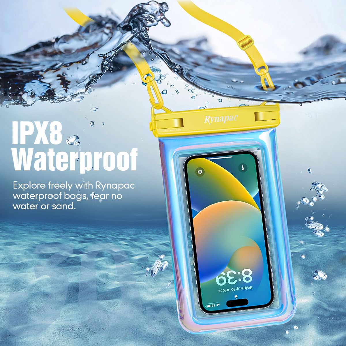 [Up to 8.5"] Waterproof Phone Pouch Floating - 2 Pack Waterproof Phone Bag for Beach Essentials, IPX8 Underwater Cell Phone Holder with Lanyard for iPhone 16 15 14 13 Pro Max, Galaxy S24/23/22 Series