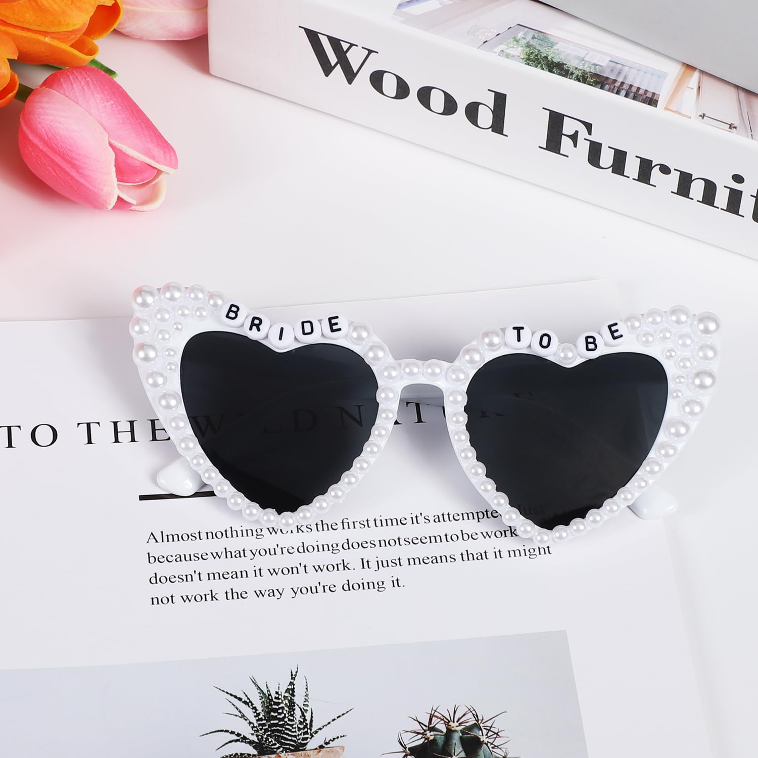 Etercycle Heart Sunglasses, Bride to Be Gifts Bachelorette Party Bride Sunglasses, Cute Glasses for Women Bachelorette Party