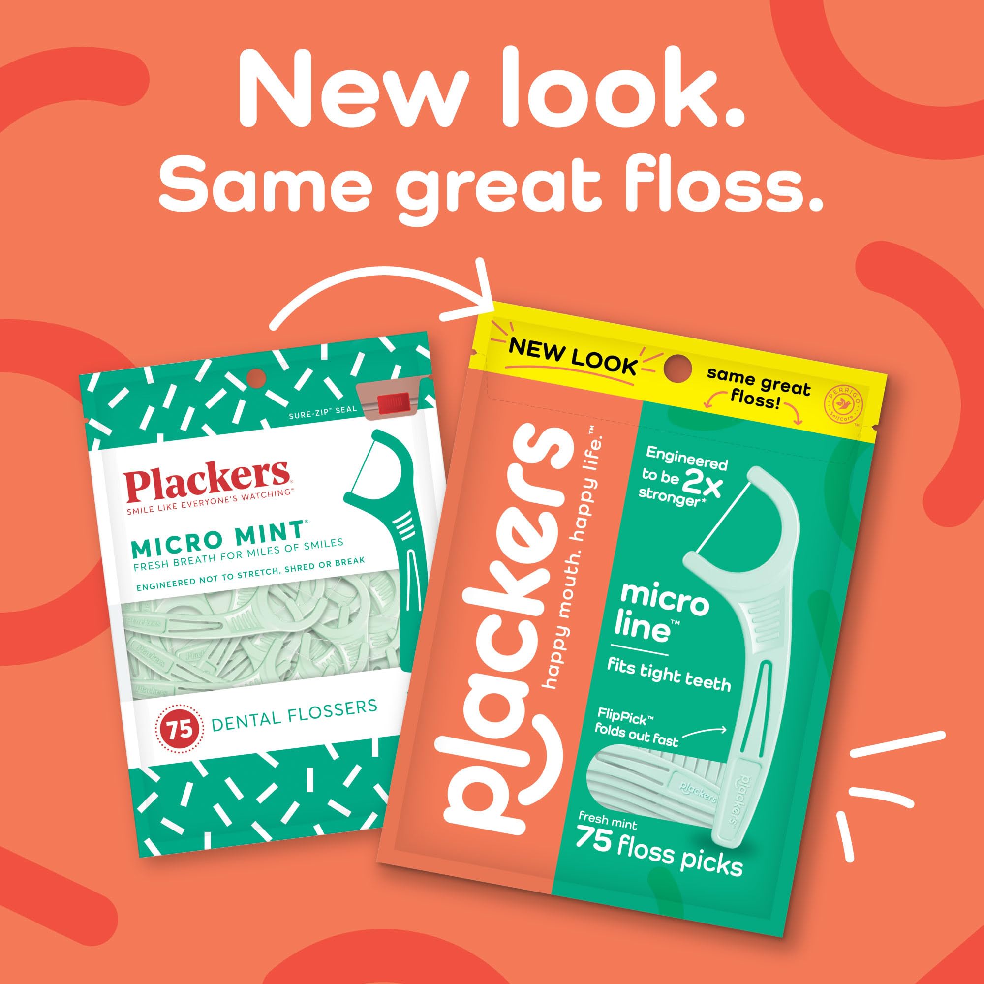 Plackers Micro Line Dental Floss Picks, Fold-Out FlipPick, Tuffloss, Easy Storage with Sure-Zip Seal, Fresh Mint Flavor, 150 Count