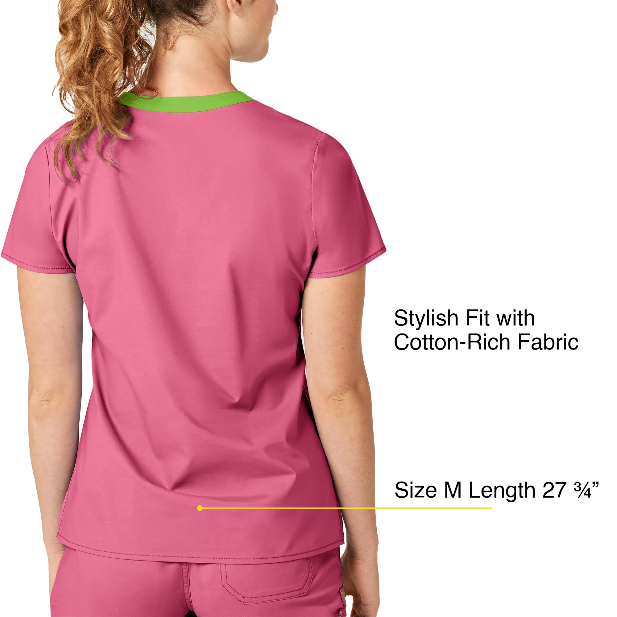 WonderWink Women's Wonderflex Verity Scrub Top, Papaya, Large