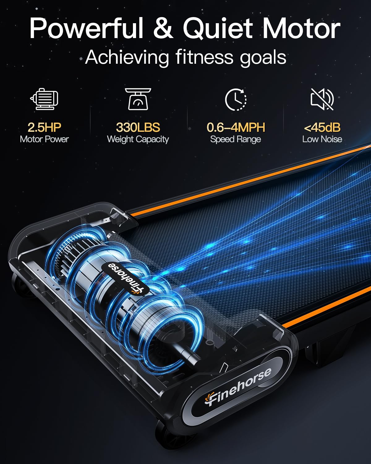 Akluer Auto Incline Walking Pad Treadmill with 13% 6-Level, Under Desk Treadmill for Home Office, 330 lbs Capacity Compact Walking Pad with Remote Control and LED for Small Spaces, Orange