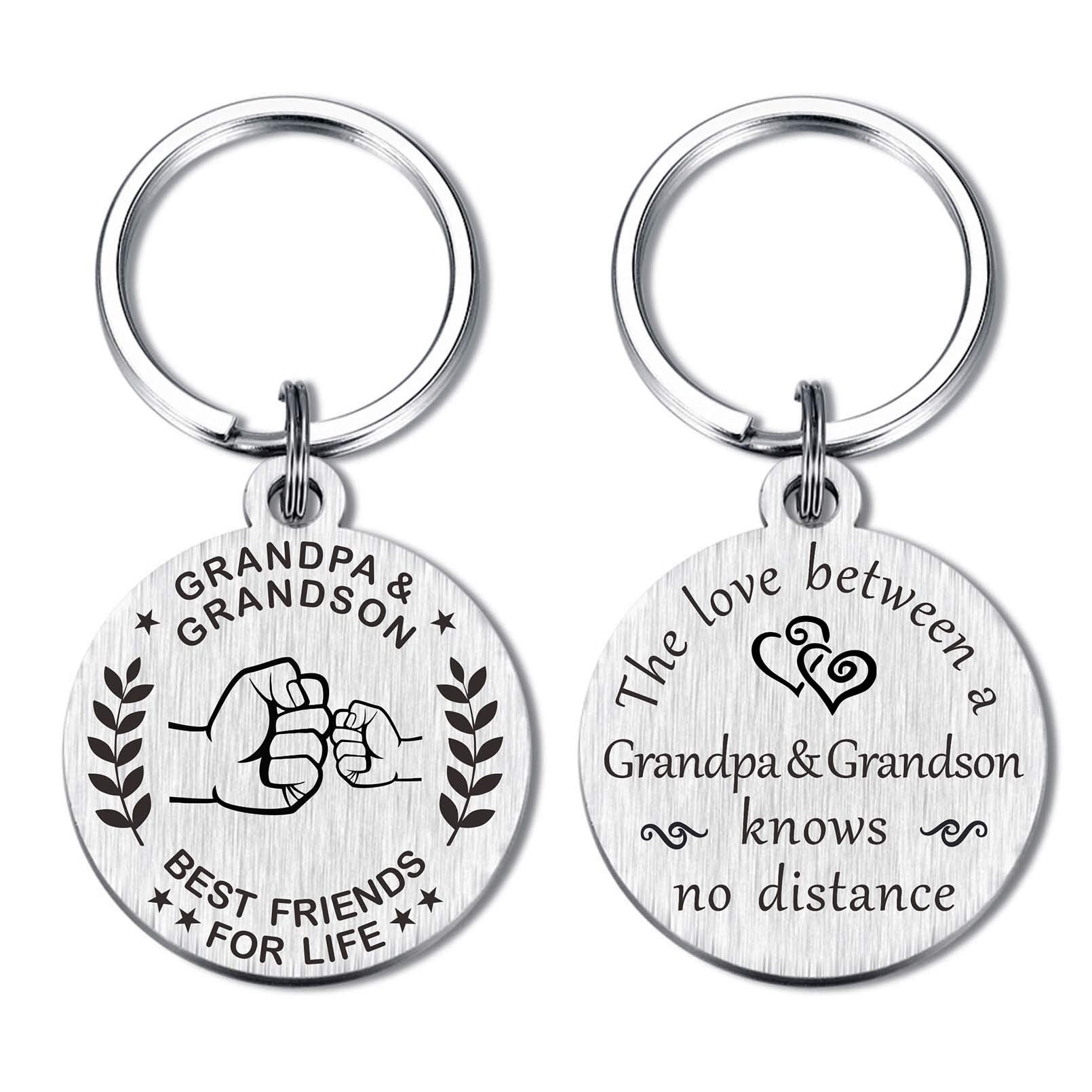 MXRSDF Grandpa Gifts - Grandfather Grandson Keychain