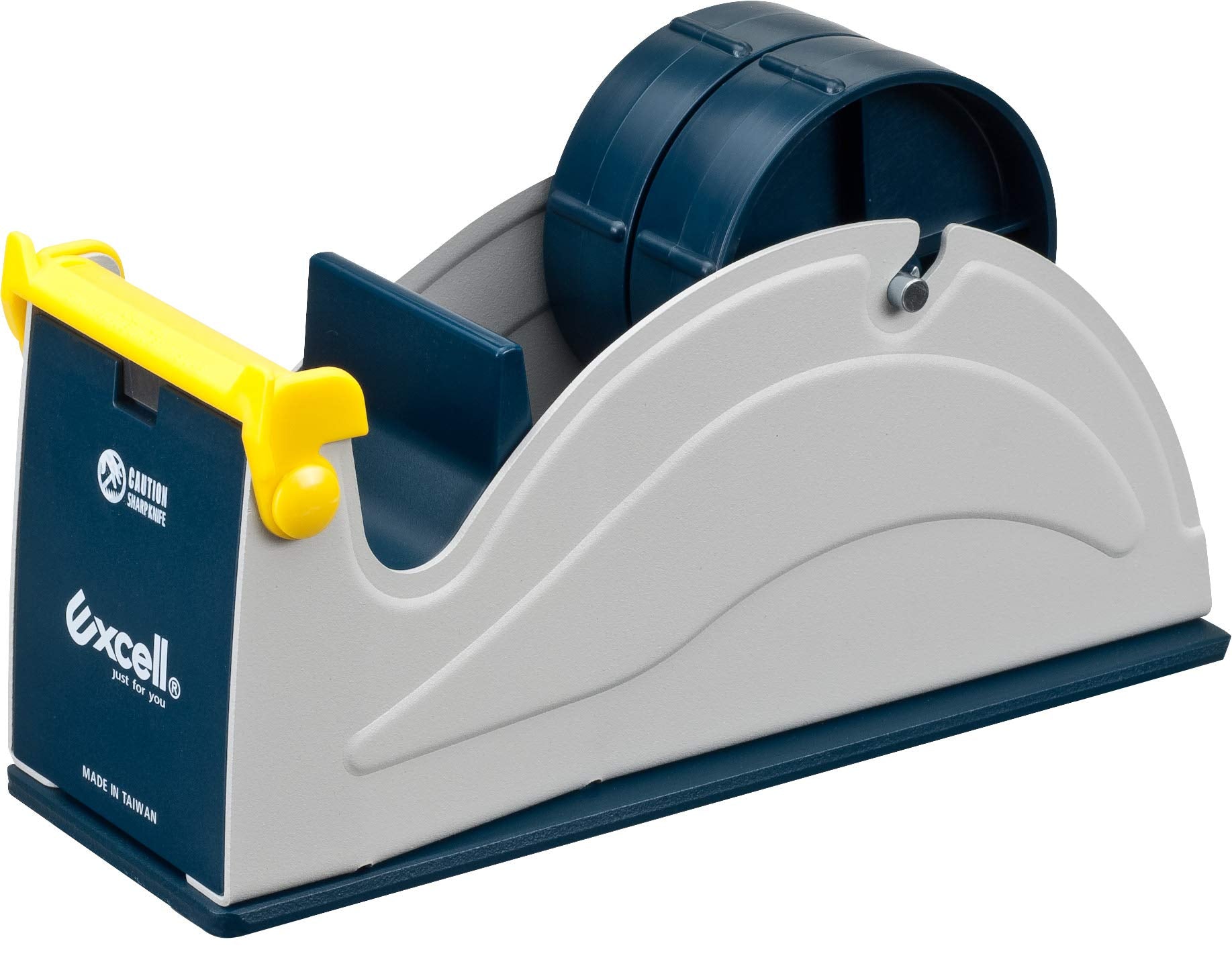Excell ET-12270 Blue/Grey Premium Twin-Roll Steel Desk Top Dispenser: 2 in. Wide (3 in. core)