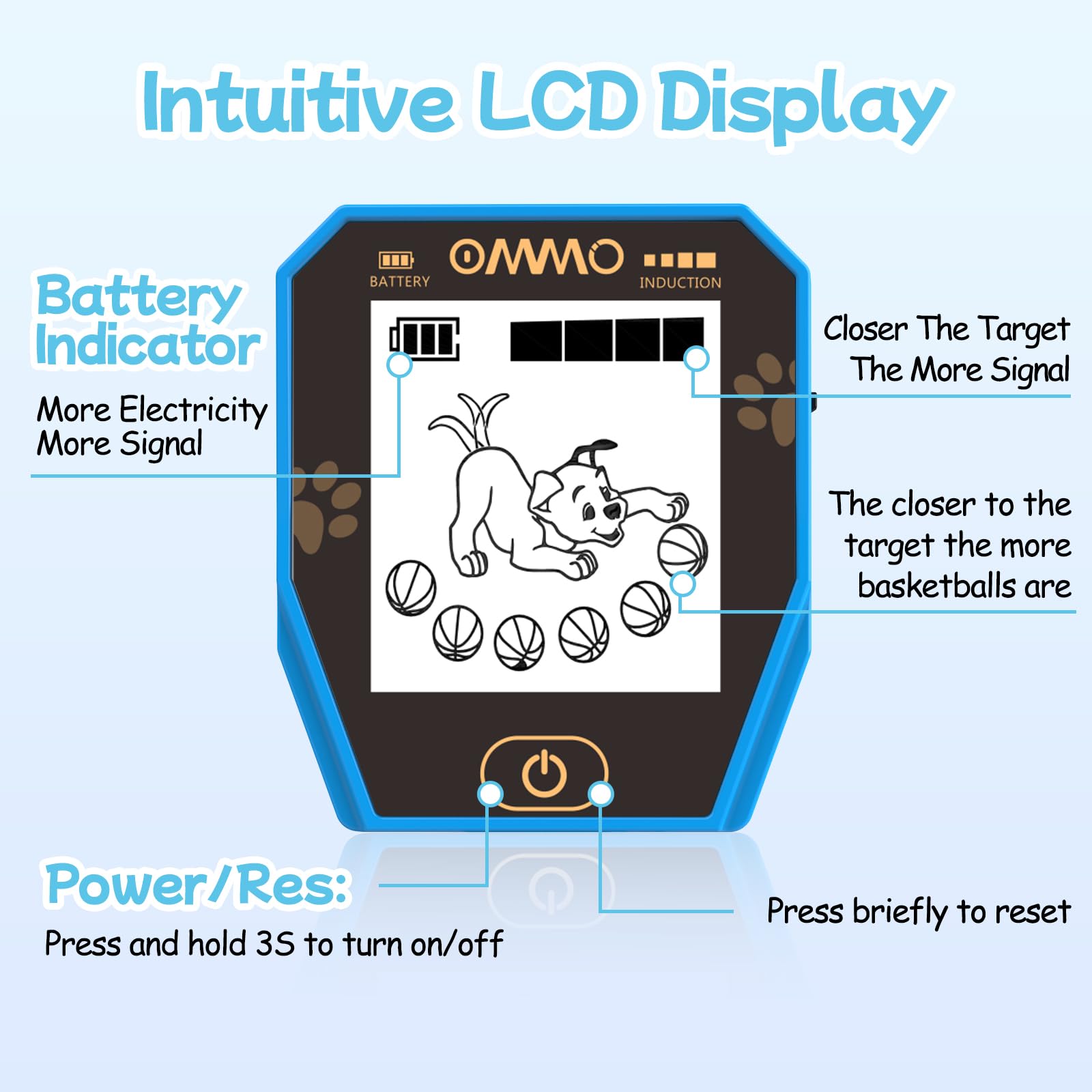 OMMO Metal Detector, Rechargeable Built-in Battery Kids Metal Detector with Funny LCD Display, Adjustable Metal Detectors for Kids with IP67 Waterproof 6.5” Search Coil for Exploring Outdoor