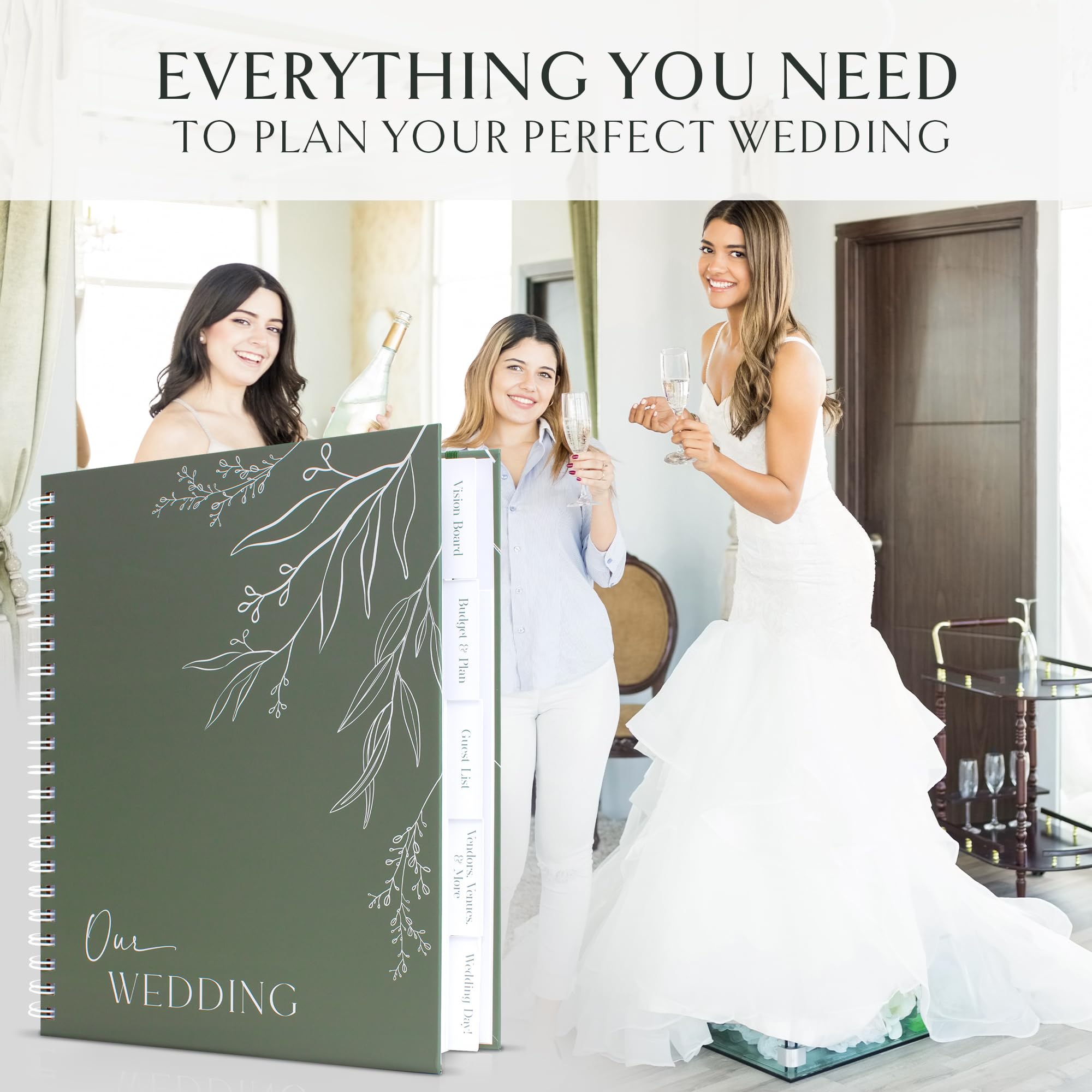 Beautiful Minimalistic Wedding Planner Book and Organizer - Enhance Excitement and Makes Your Countdown Planning Easy - Unique Engagement Gift for Newly Engaged Couples, Future Brides and Grooms