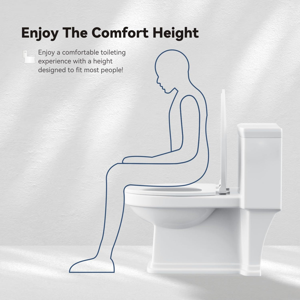 JINGZE Elongated Standard One Piece Toilet for Bathroom Comfort Height with Powerful Flush in White