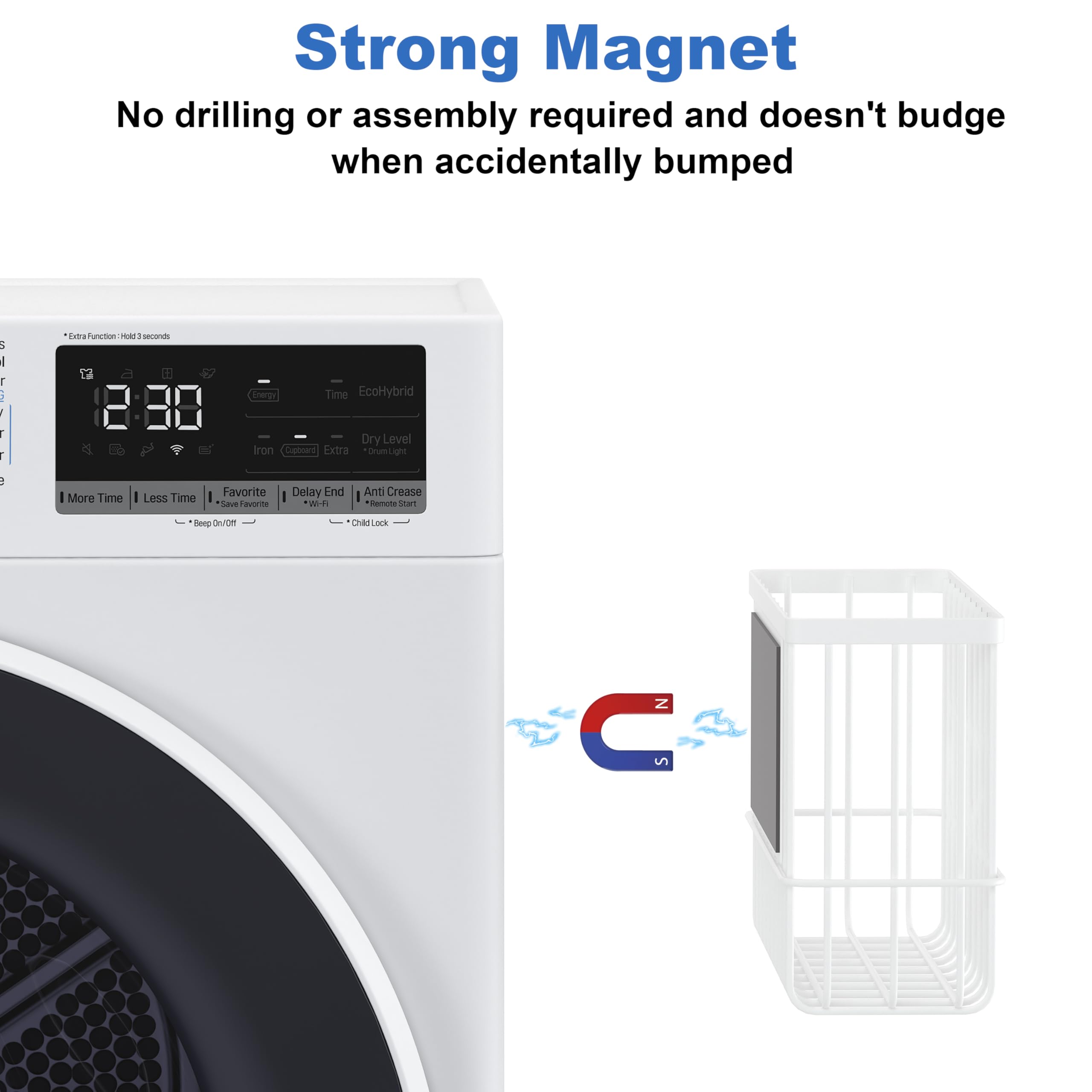 Dryer Ball Holder, Thipoten Magnetic Dryer Ball Storage for Laundry Room, Perfect Space Saver for Holding Dryer Balls of Various Sizes (White)