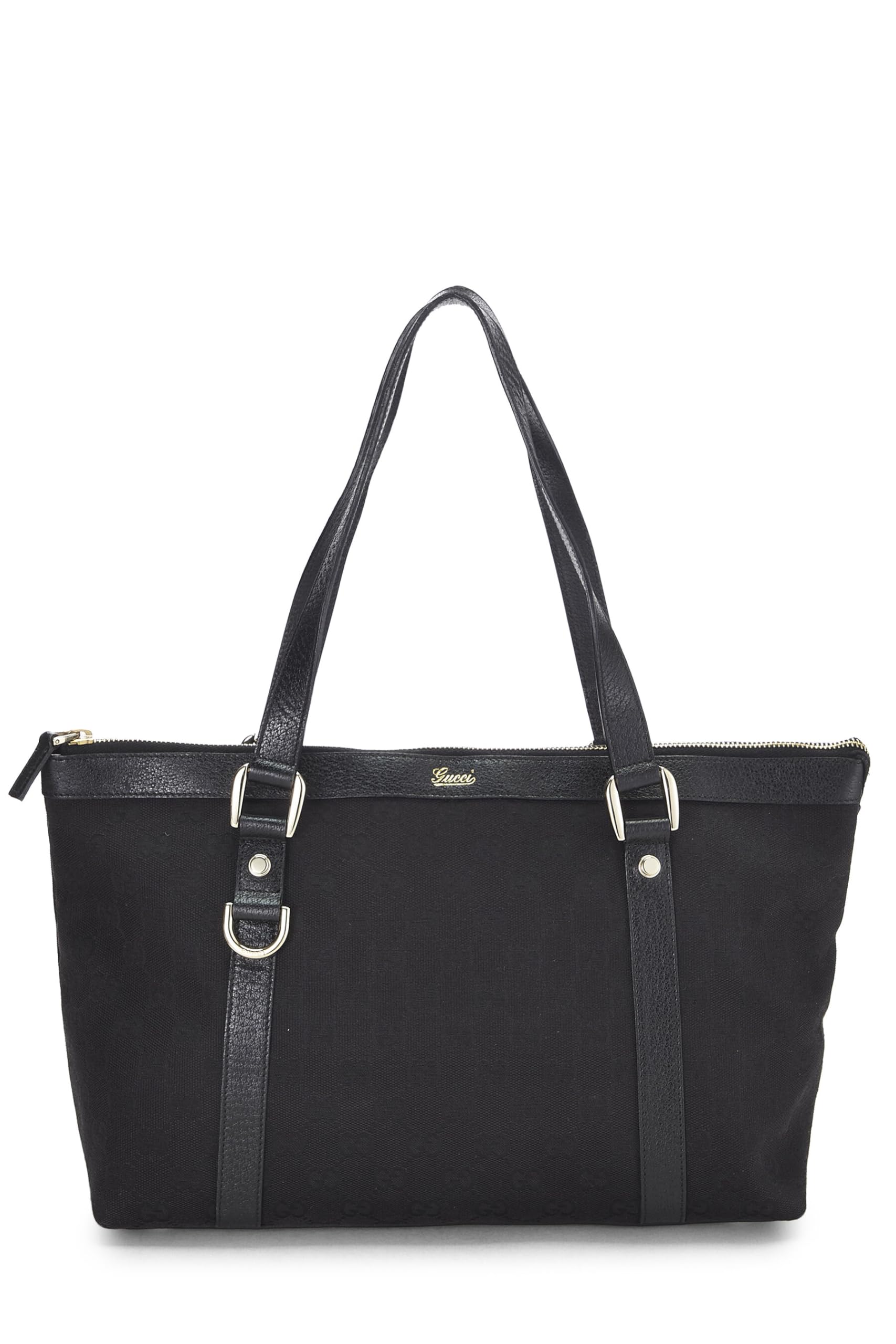 Gucci, Pre-Loved Black GG Canvas Abbey Zip Tote, Black