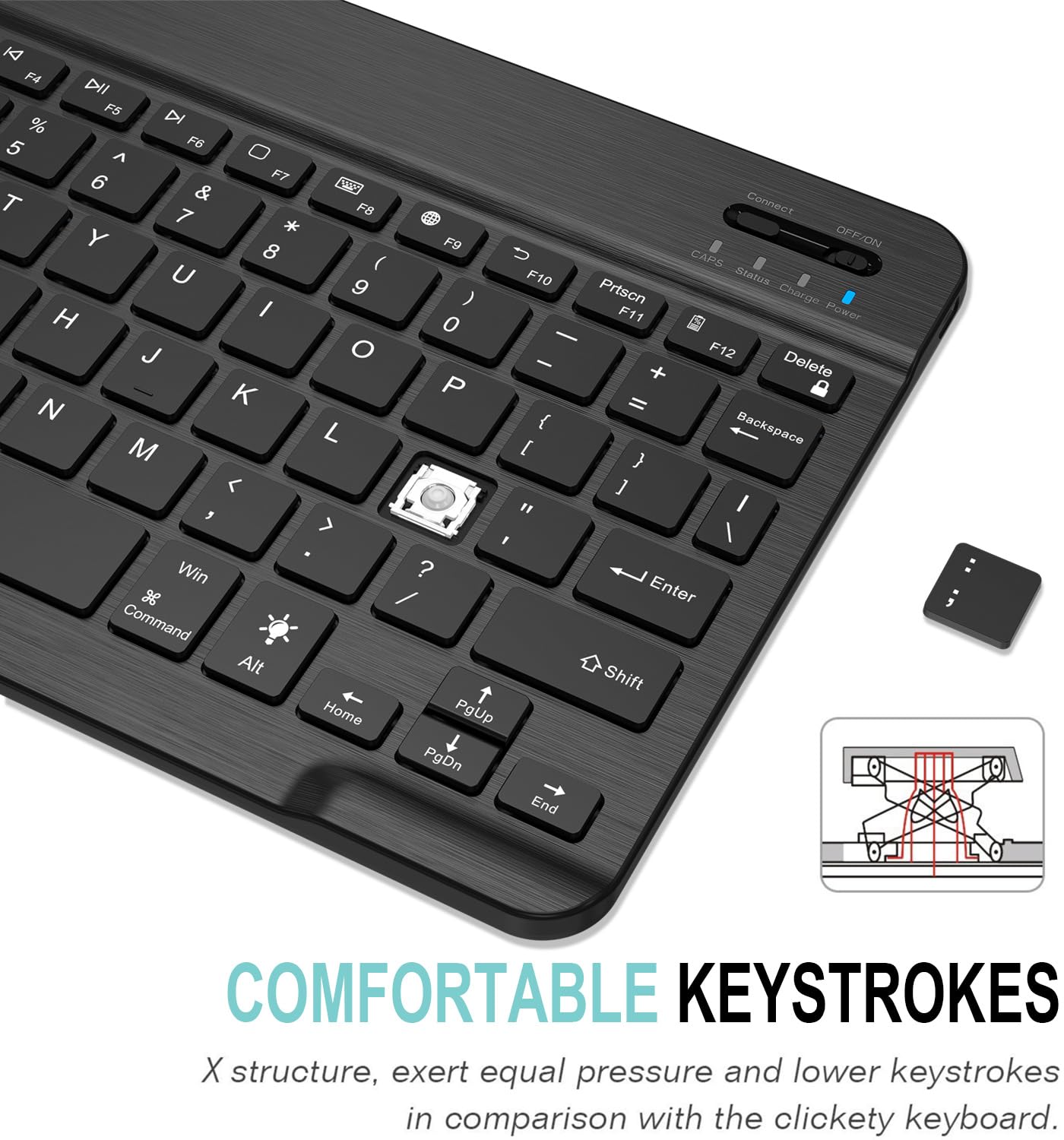 Arteck Universal Backlit 7-Colors Ultra Light Slim Portable Wireless Bluetooth 3.0 Keyboard for iOS iPad Pro, Air, Mini, Android, Windows Tablets PC Smartphone Built in Rechargeable 6-Month Battery