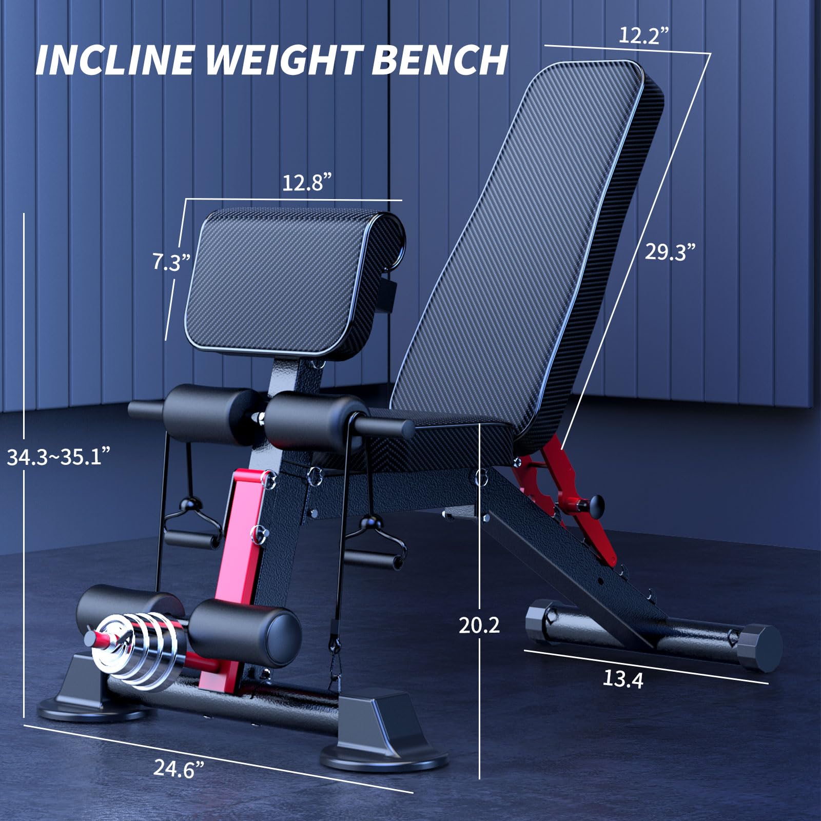 Adjustable Weight Bench - Utility weightBenches for Exercise, Free Installation Design for Portable Fitness Strength Training Equipment at Home Gym