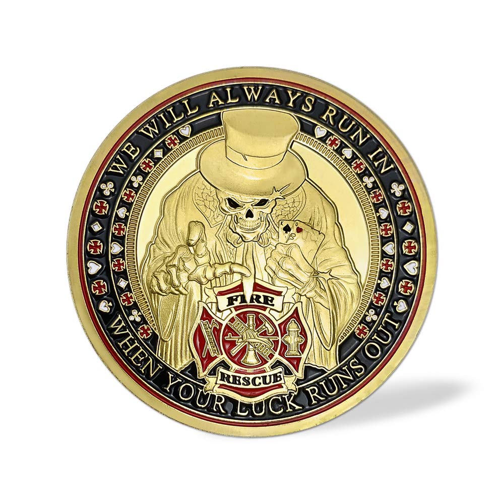 Firefighter Challenge Coin Thin Red Line Fire Rescue Fireman Coin