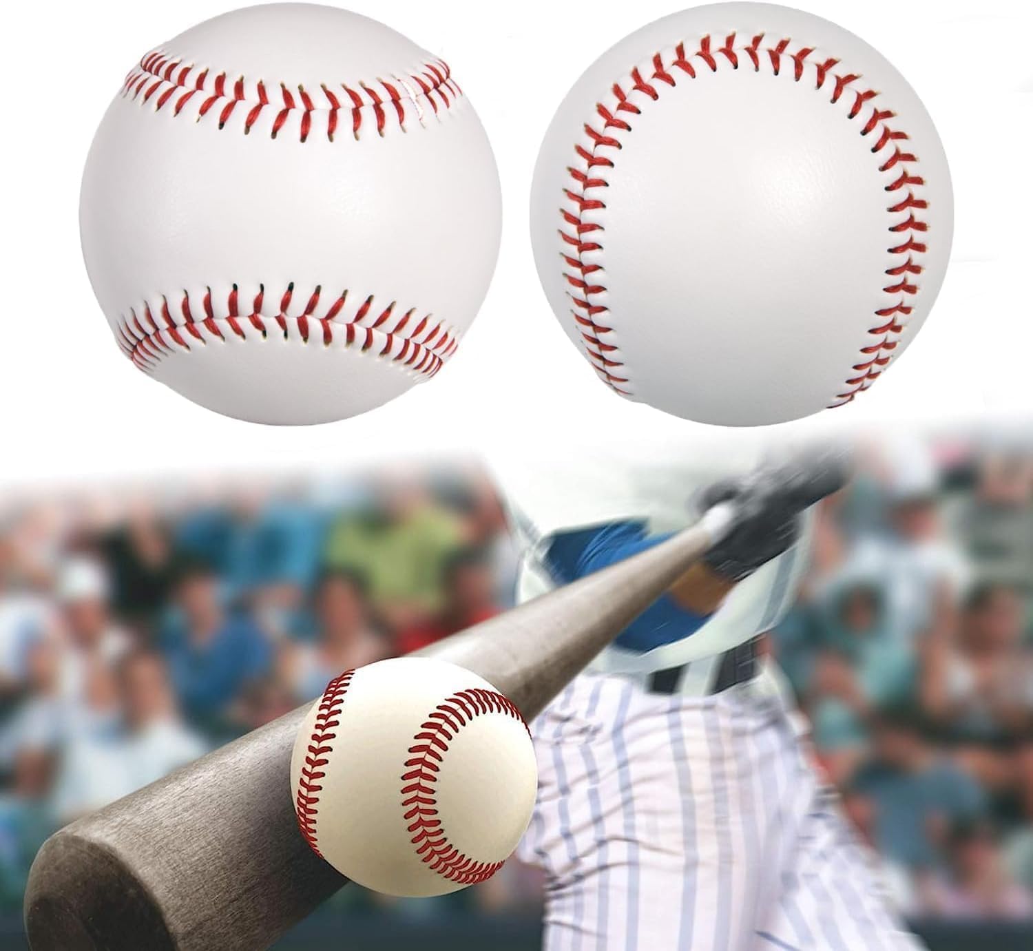 OMYOPY 2 Pack Blank Hard Baseballs Solid Cork Core, 9 Inch Baseball Balls Unmarked Autographs Baseball for League Play, Pitching, Hitting, Batting, Fielding, Autograph, Gifts