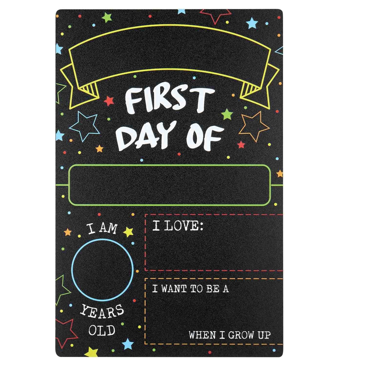 First Day Last Day of School Chalkboard Double Sided Sign - 12" x 7.9"