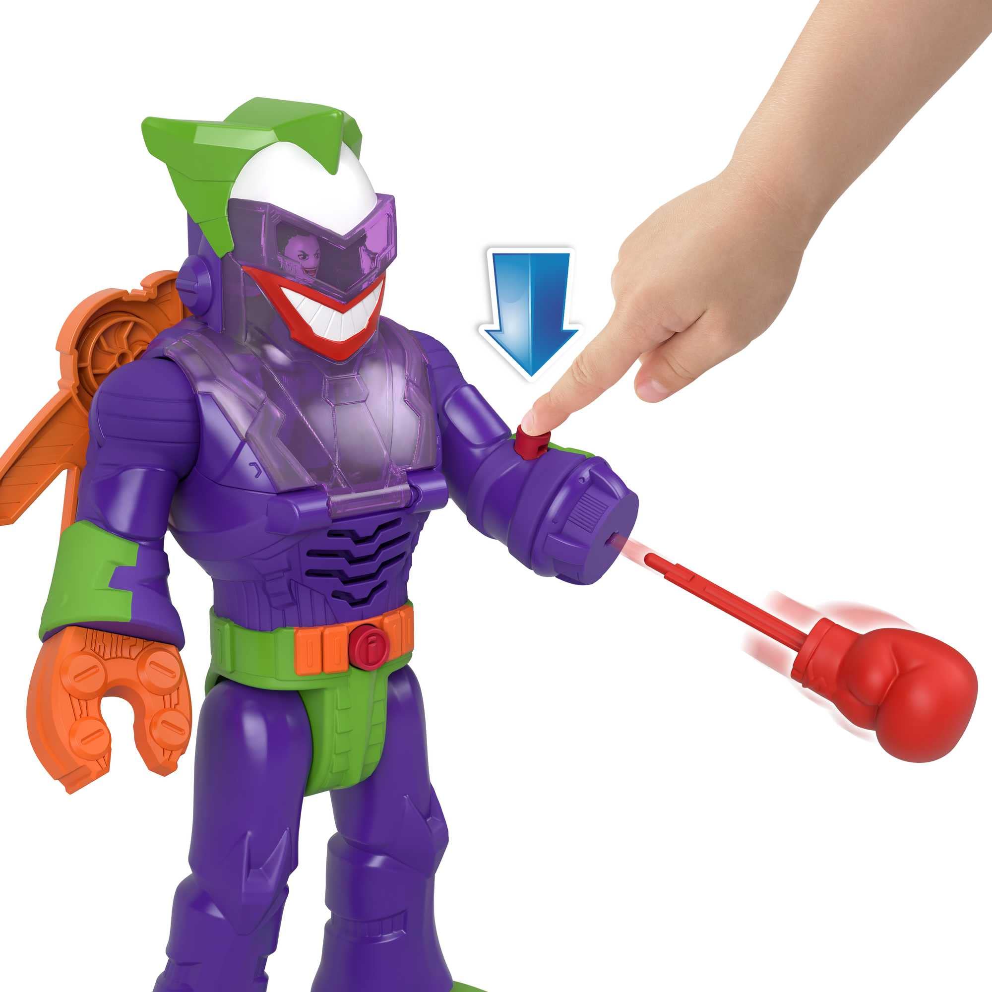 Fisher-Price Imaginext DC Super Friends Robot Toy, The Joker Insider & LaffBot 12-Inch with Lights Sounds & Figure for Kids Ages 3+ Years