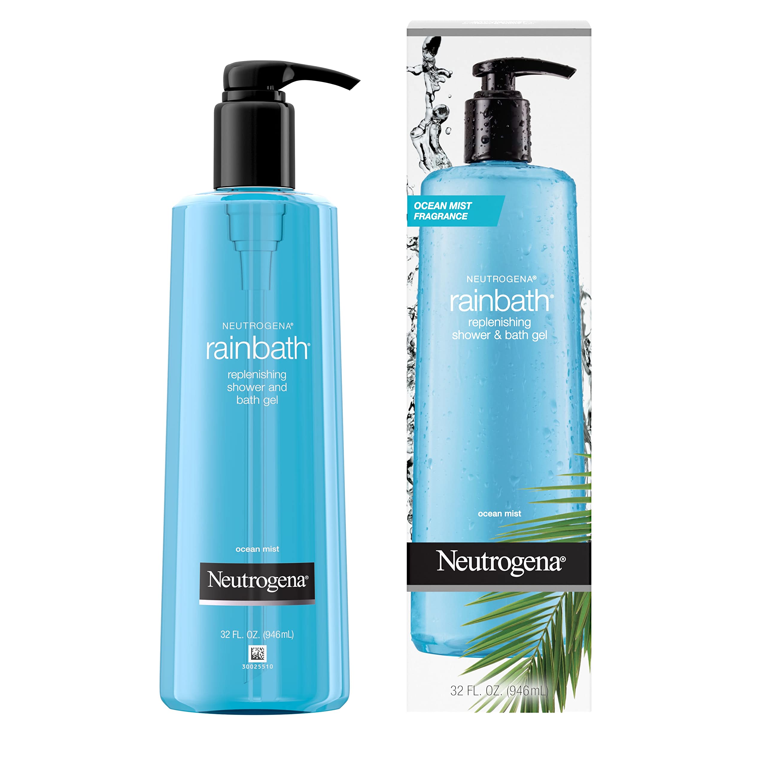 Neutrogena Rainbath Daily Body Wash, Refreshing & Cleansing Shower & Bath Gel, Body Cleanser Conditions & Softens Skin, Ocean Mist Scent, 32 fl oz