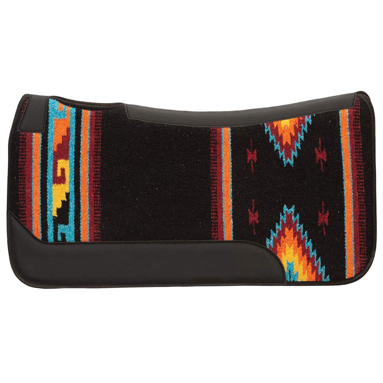 Weaver Leather Contoured Single Weave Wool Blend Felt Pad Black/Orange/Navy, 23" L x 24" W - 3/4" thick
