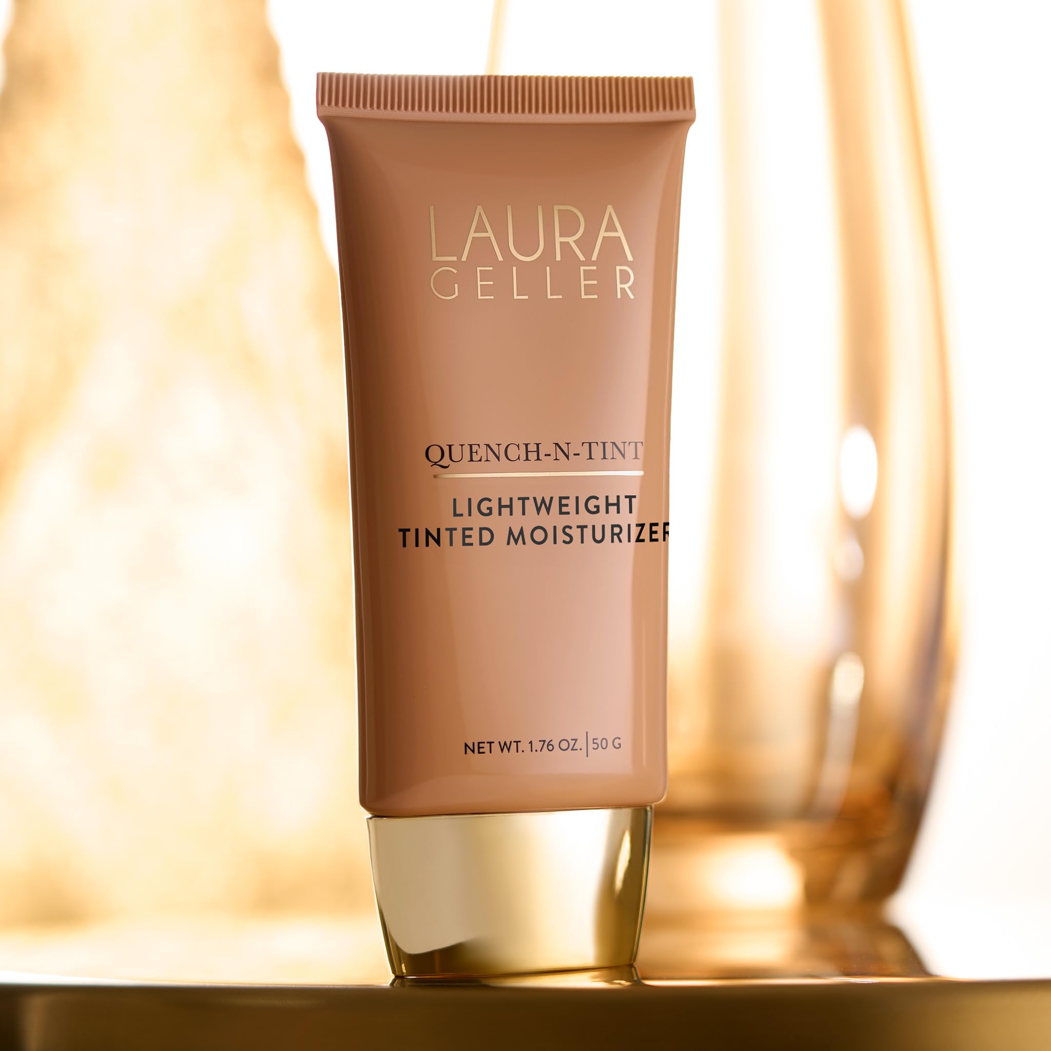 LAURA GELLER NEW YORK Quench-n-Tint Hydrating Foundation - Light/Medium - Sheer to Light Buildable Coverage - Natural Glow Finish - Lightweight Formula with Hyaluronic Acid