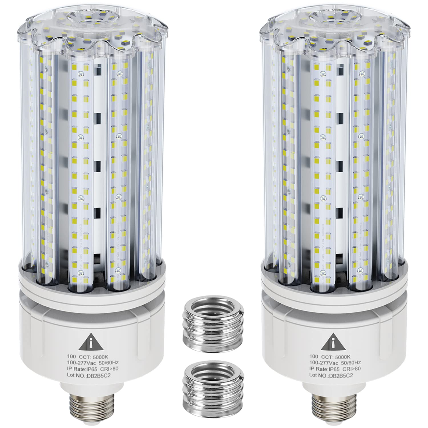 ZP LED Corn Light Bulb 100W Super Bright 15000lm 5000k E26 /E39 Led Corn Bulb, 1000W Equivalent CFL Metal Halogen HID Led Bulb for Outdoor Indoor Area Garage Basement Warehouse (2-Pack)