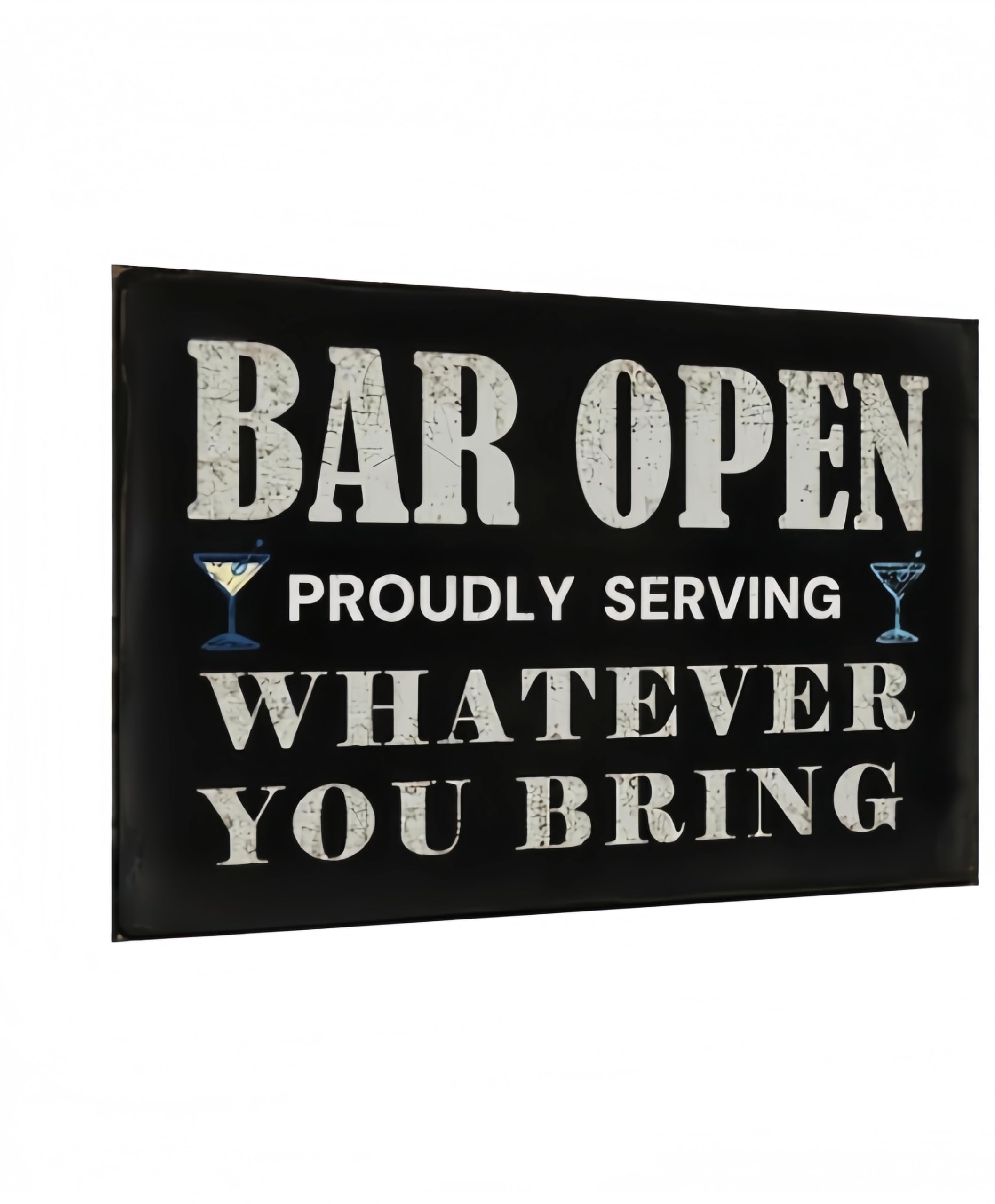 Carastora Vintage Bar Wall Decor Sign - 'Bar Open' for Home Bar, Club, Kitchen - Fun Gift for Beer Lovers, 8x12 Inch