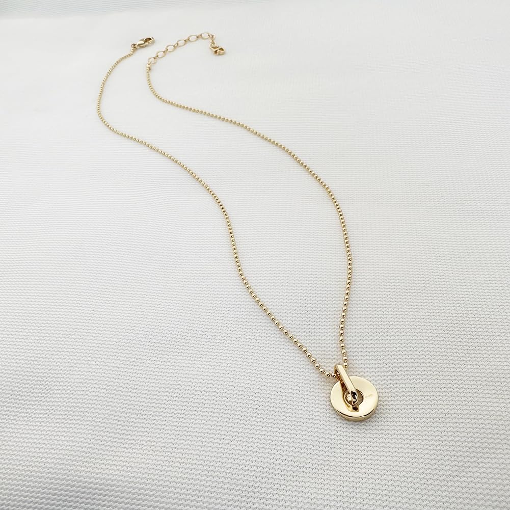 Obidos 14K Gold Plated Modern Circular Pendant Necklaces