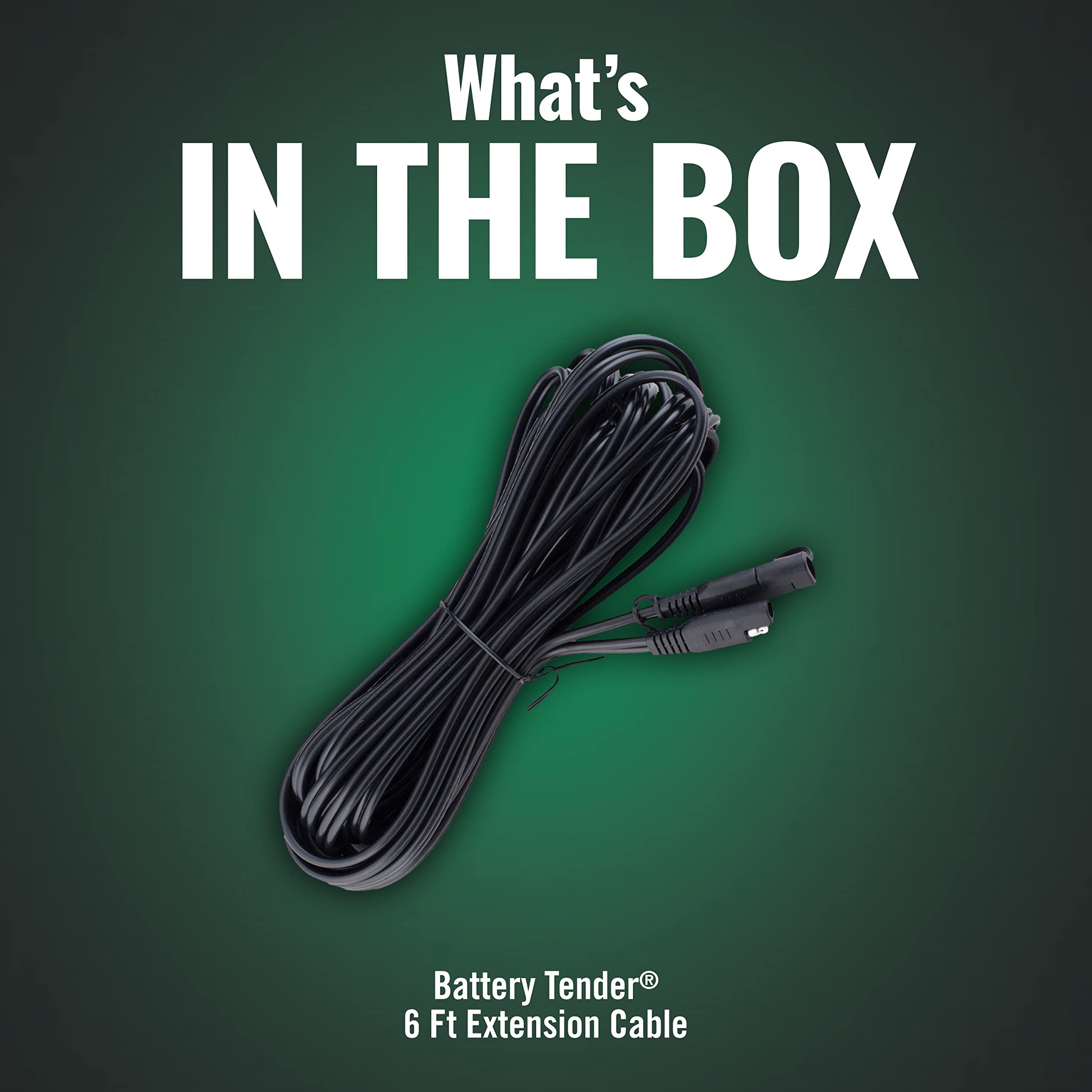 Battery Tender 6 Foot Extension SAE Cable - Designed for Use Chargers - Quick Connect Plugs for Easy Connection to Motorcycle, Cars, ATVs and More - 081-0148-6