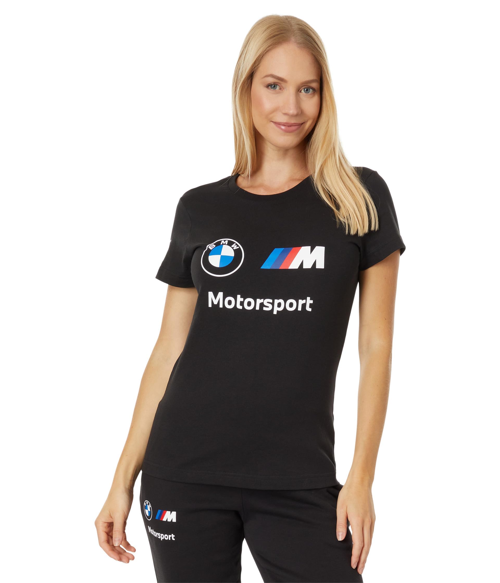 PUMA Women's BMW M Motorsport Essentials Logo Tee, Black, Medium