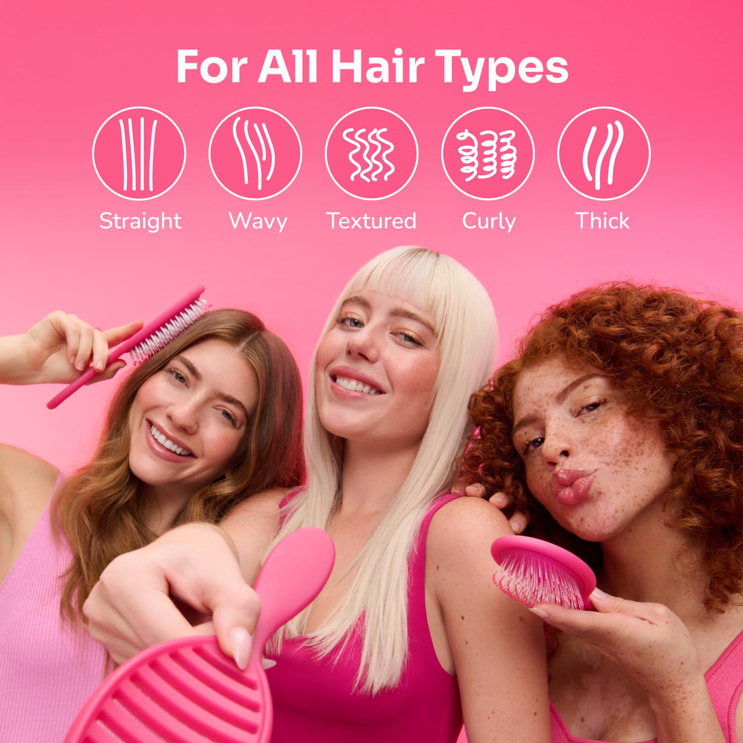 Wet Brush Mini Detangler Hair Brush, Pink Frost, Detangling Travel Hairbrush, Ultra-Soft IntelliFlex Bristles Glide Through Tangles with Ease, Pain-Free, All Hair Types