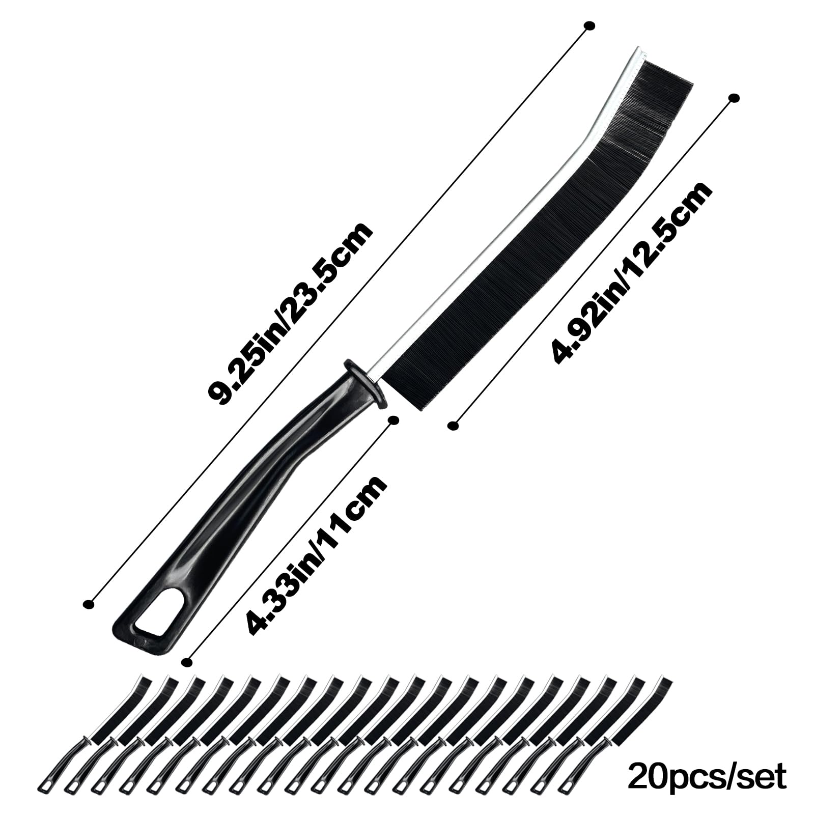 20 Pcs Crevice Cleaning Brush, Bathroom Gap Brush, Grout Cleaner Brush Hard Bristle Crevice Cleaning Brush,Clean The Dead Corners of Bathroom Kitchen Tiles