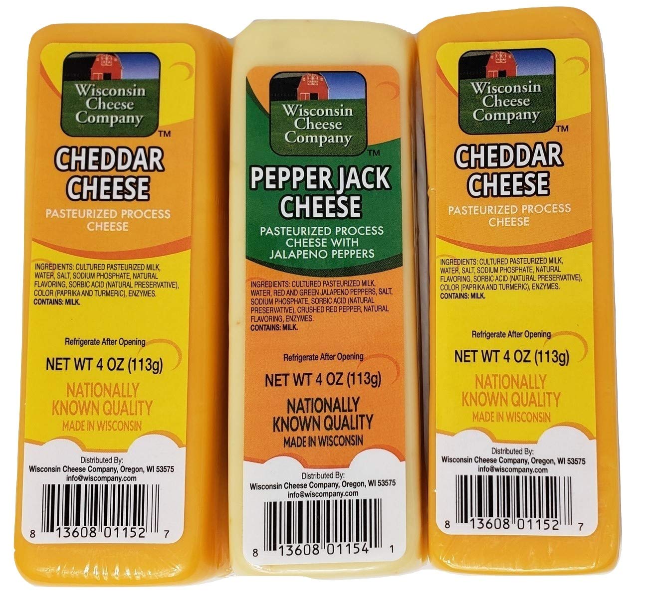 Wisconsin's Best & Wisconsin Cheese Company - Classic 100% Wisconsin Cheddar & Pepper Jack Cheese, Cracker and Sausage Gift Basket. Great for Charcuterie Boards & Holiday Christmas Gifts