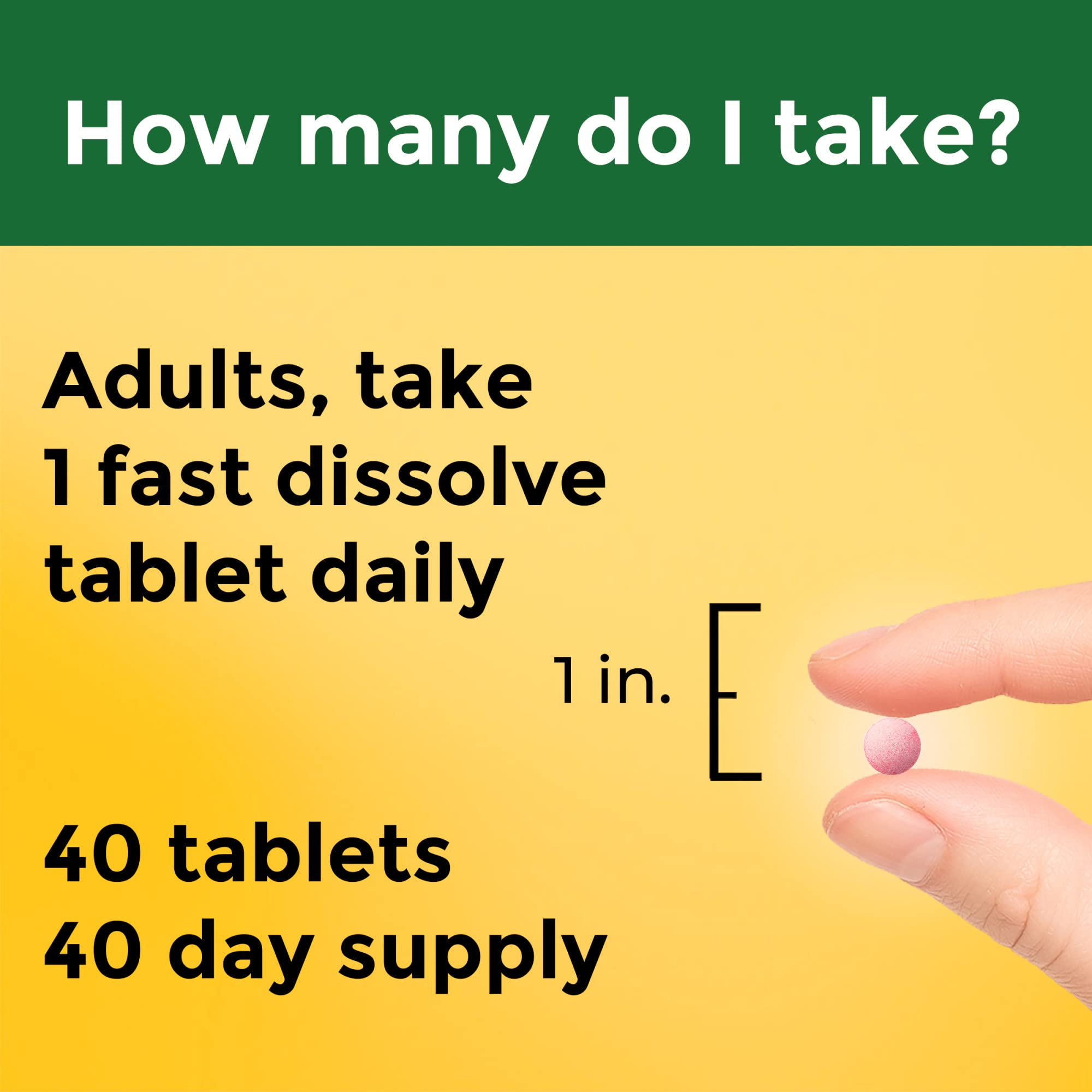 Nature Made Vitamin B12 3000 mcg, Easy to Take Sublingual B12 for Energy Metabolism Support, 40 Sugar Free Fast Dissolve Tablets, 40 Day Supply