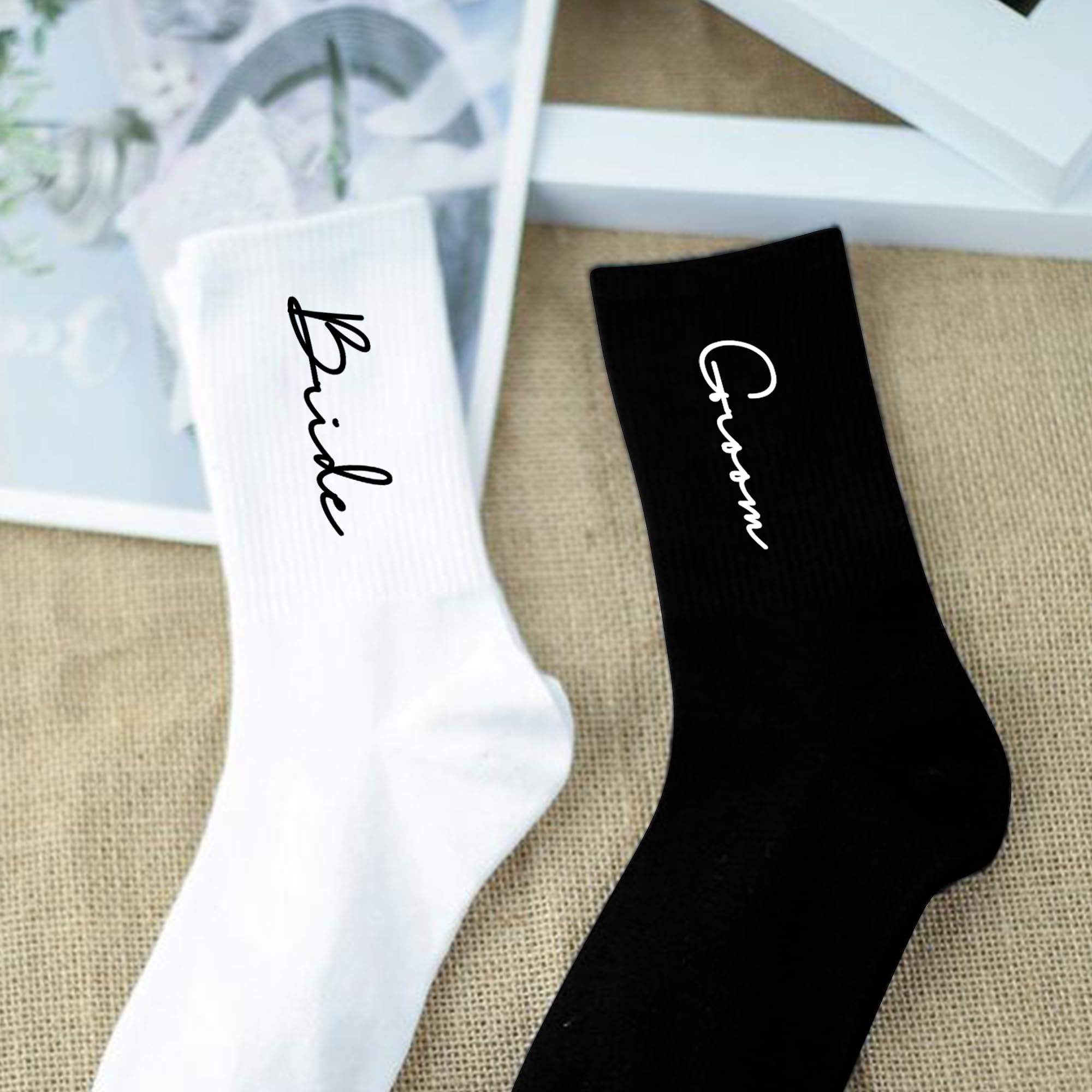 GroomBrideGifts Bride and Groom Gifts Wedding Crew Socks.