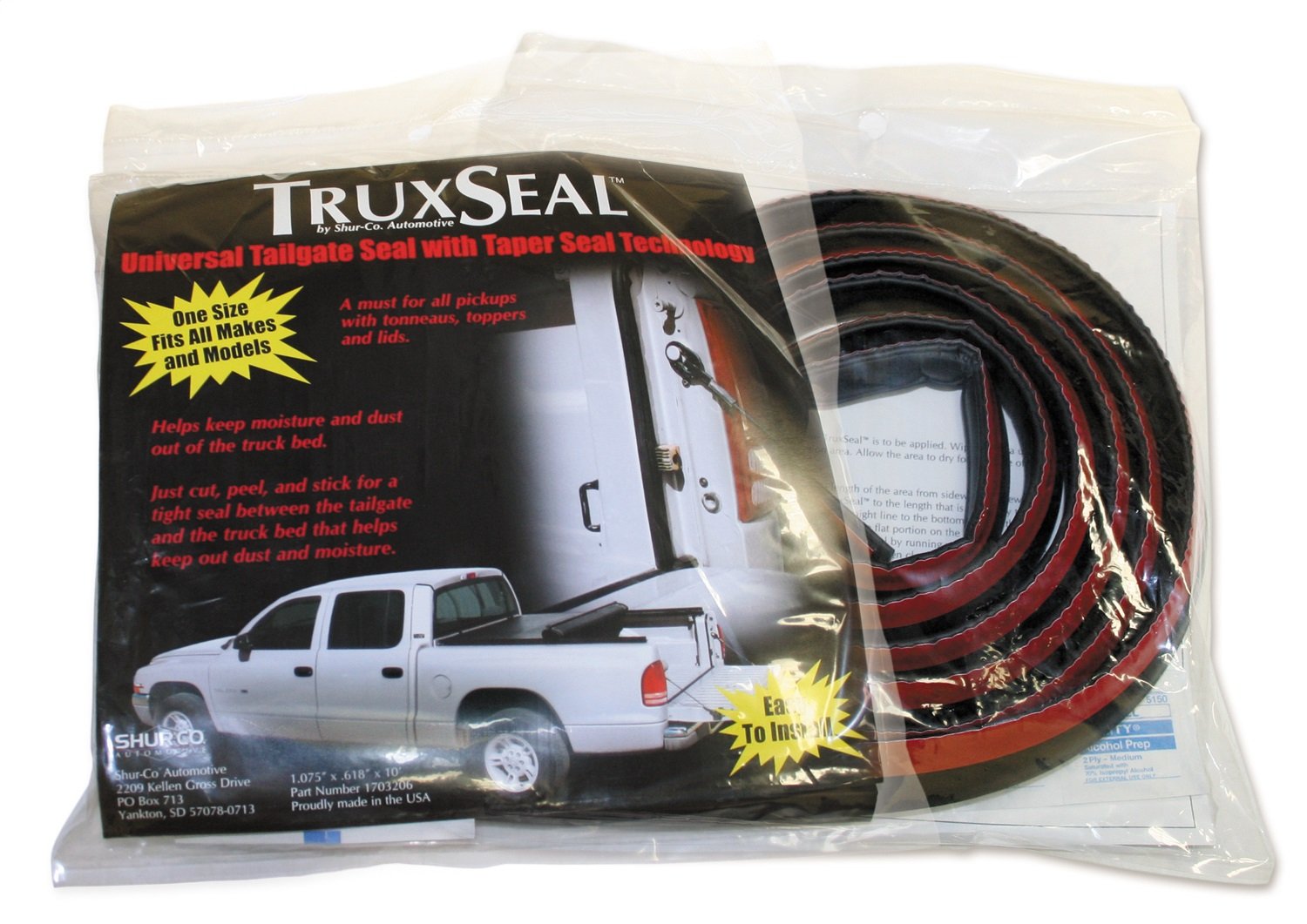 RealTruck TruXedo TruXseal Universal Tailgate Seal | 1703206 | Universal Fitment, Black