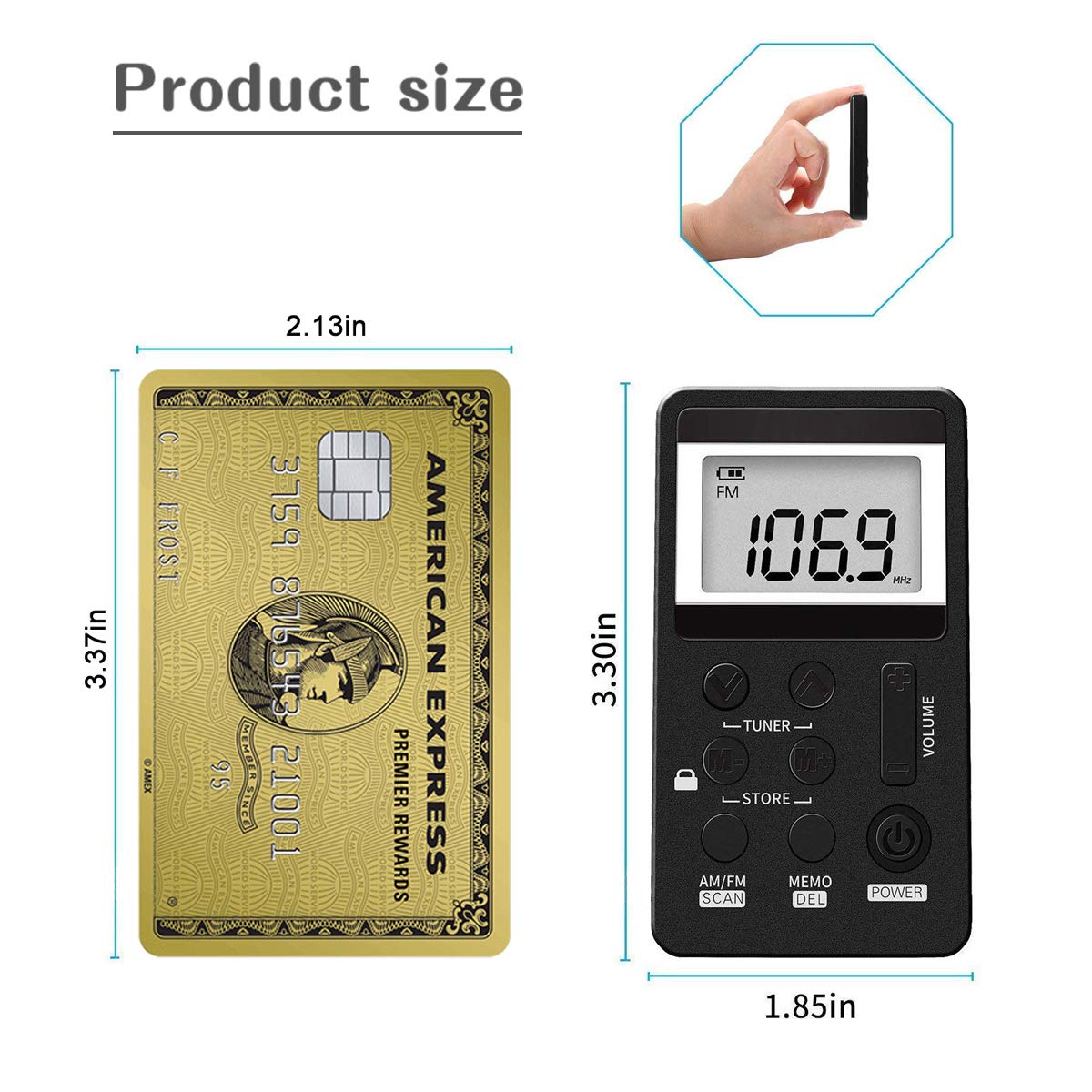 Personal AM/FM Pocket Radio Portable VR-robot, Mini Digital Tuning Walkman Radio, with Rechargeable Battery, Earphone, Lock Screen for Walk/Jogging/Gym/Camping Electronics