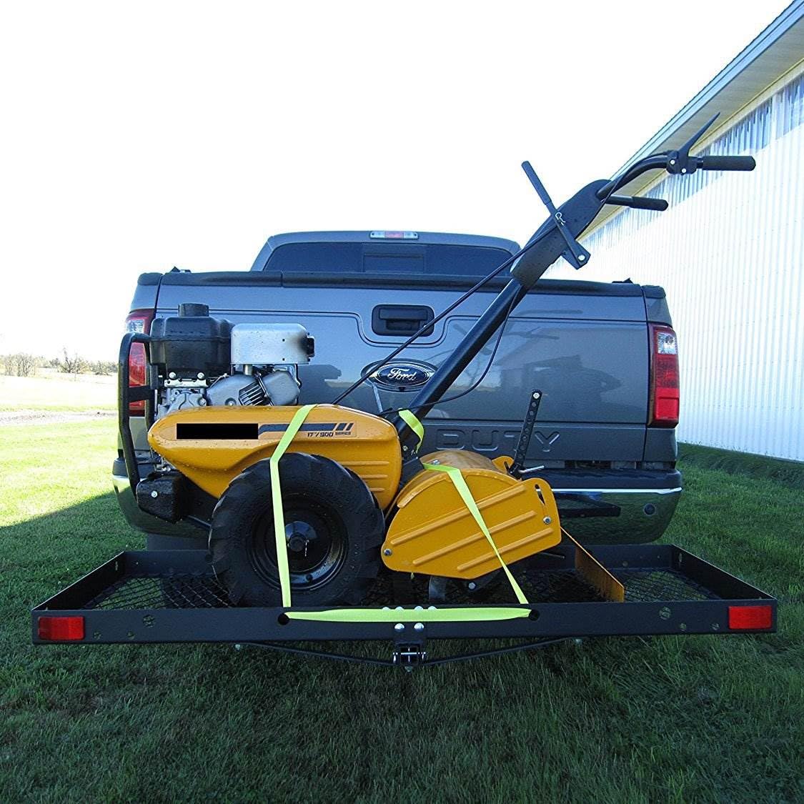 Tow Tuff Steel Cargo Carrier w/ 4-Bike Rack, Fits 2" Receiver, 500 lb Capacity, 27" x 62"