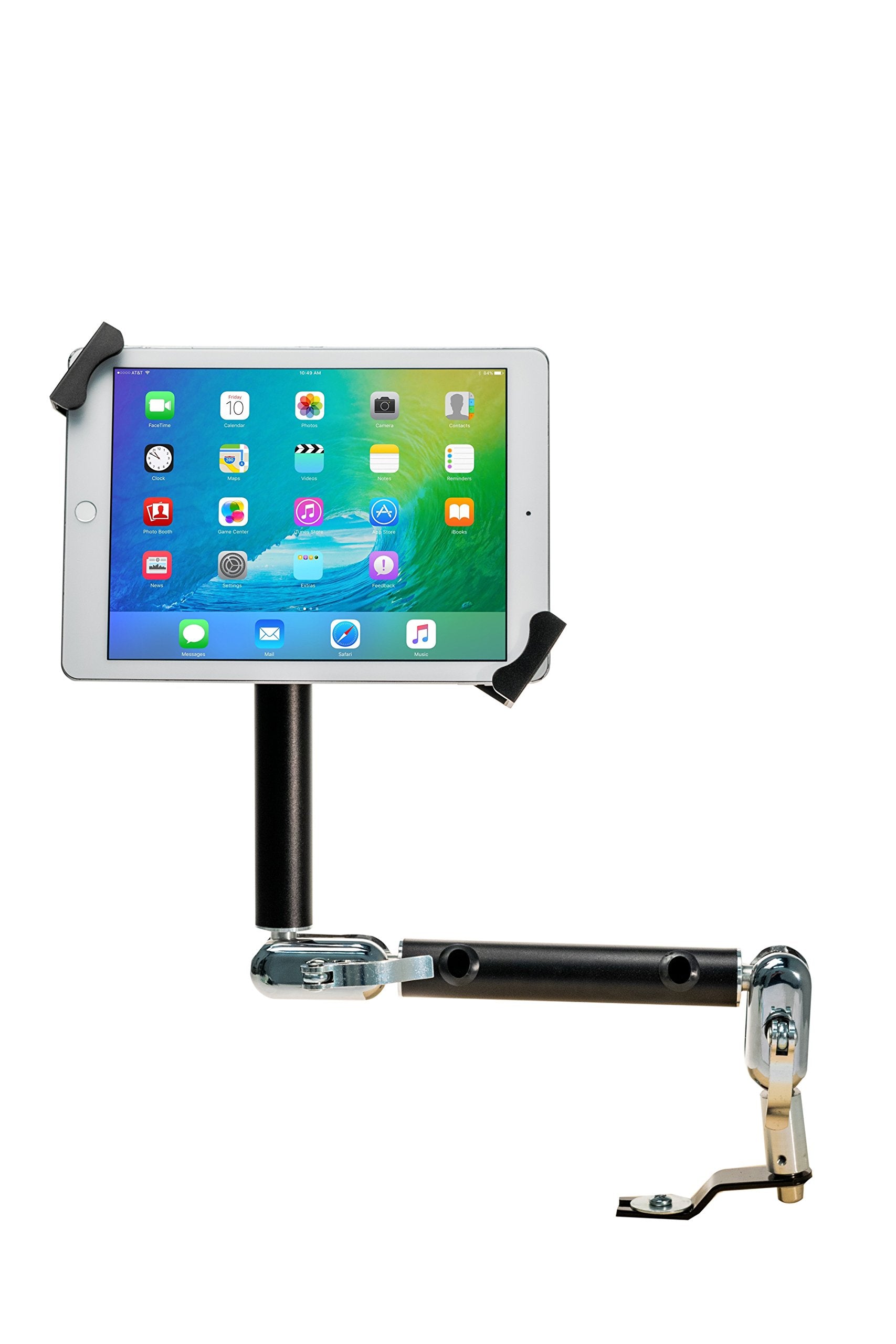 Multi-Flex Car Mount – CTA Flex Security Car Mount with Lock and Key Security Enclosure for iPad 10th Gen 10.9-inch | iPad 7th /8th /9th Gen 10.2-inch & Other 7-14-inch Tablets - Black (PAD-MFSCM)