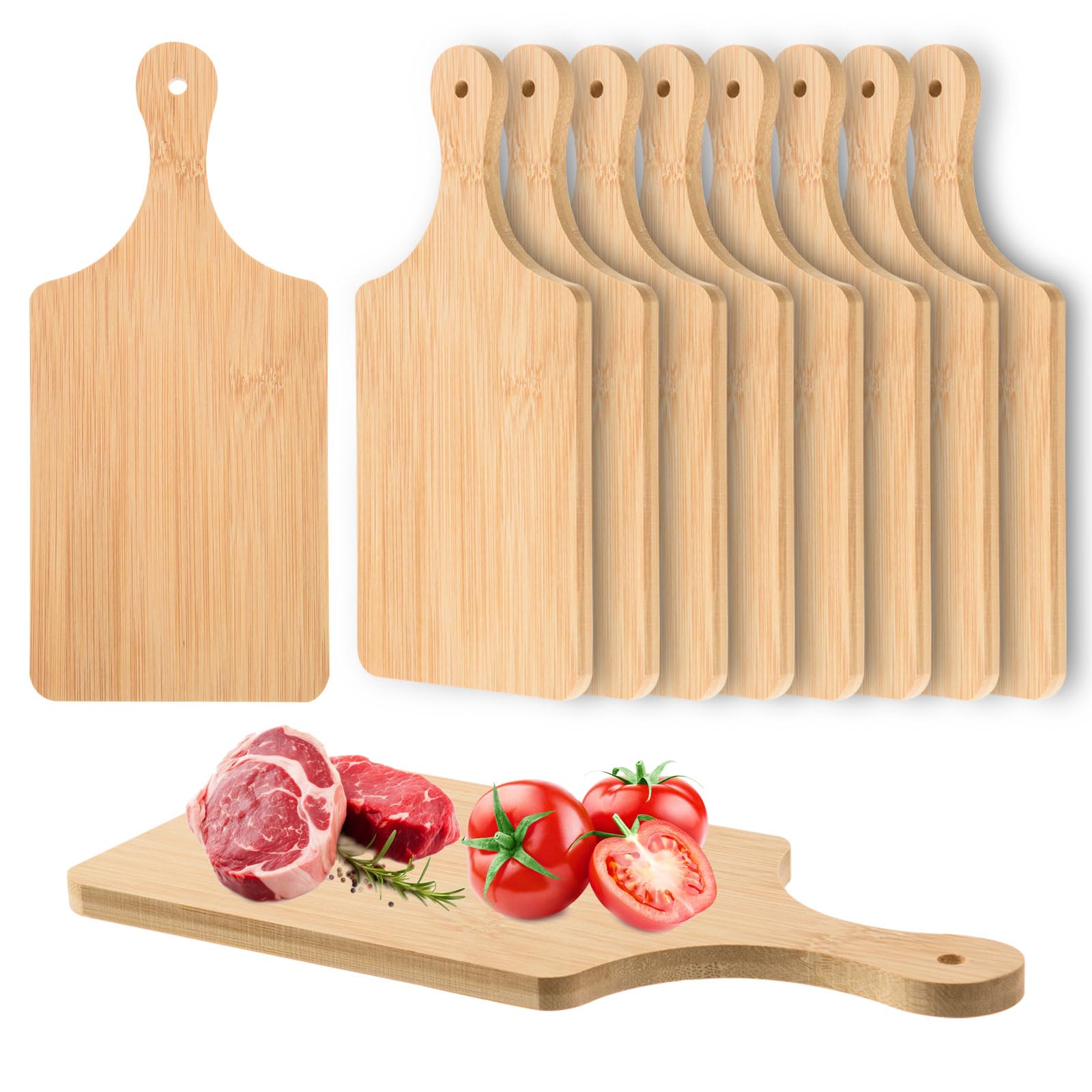 24 Pcs Thicken Bamboo Cutting Board Bulk 11x5 Inch Personalized Wood Chopping Board Customized Laser Engraving Serving Charcuterie Boards for Wedding Mother's Day Housewarming Present,0.39" Thick