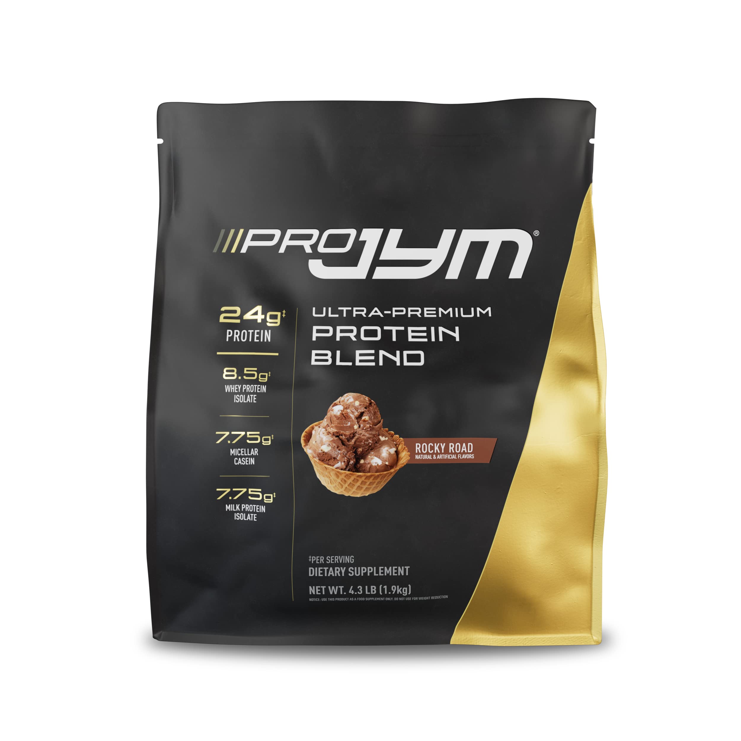 Pro JYM Protein Powder - Egg White, Milk, Whey Protein Isolates & Micellar Casein | JYM Supplement Science | Rocky Road Flavor, 4.3 lb