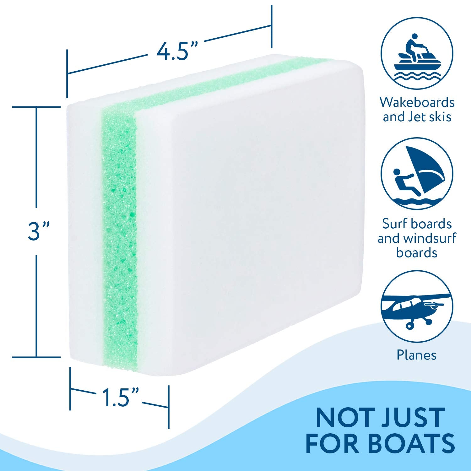 IMPRESA Boat Scuff Eraser 4 Pack - XL Boat Cleaner - Made in USA- Effectively Cleans Marks & Dirt from Fiberglass, Aluminium, Gelcoat, Plastic & Metal - Marine Vessel Products Boat Scuff Accessories