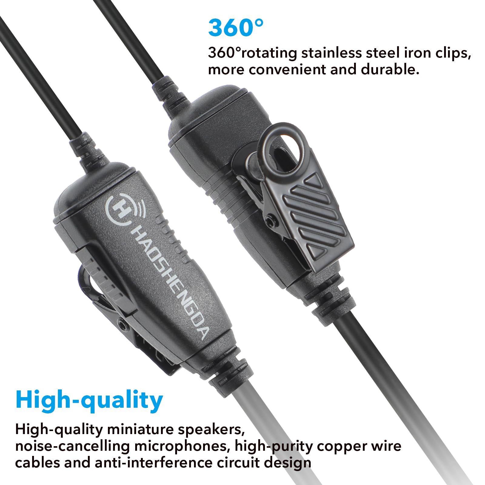 APX 6000 XPR 7550e Earpiece with Mic - Compatible for Motorola Radios APX 7000 4000 APX6000 APX 8000 XPR 7580e 7380e XPR 7550 7350e - Surveillance Headset by HAOSHENGDA Radio Earpiece