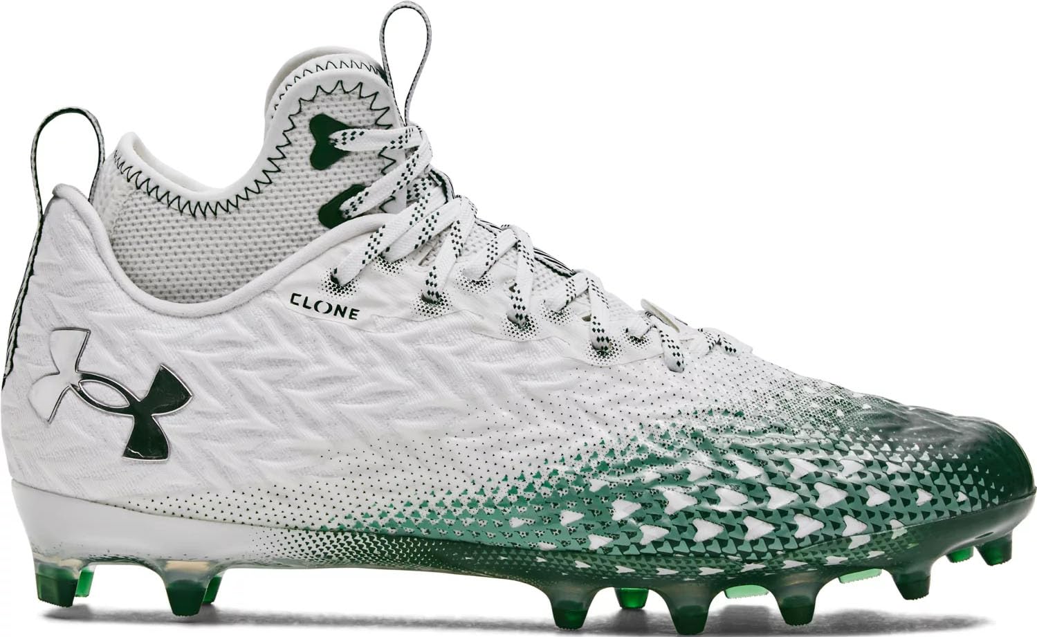 Under Armour Spotlight Clone 3.0 MC Mens Football Cleats White-Forest Green