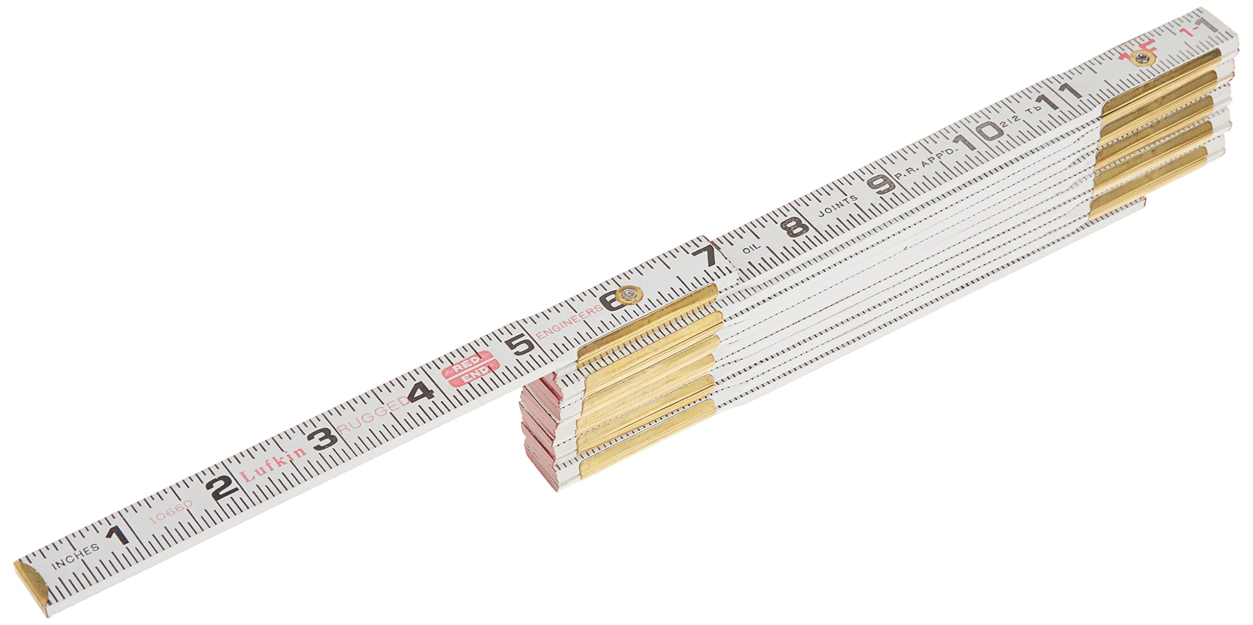 Crescent Lufkin 5/8" X 6' Red End® Engineer's Scale Wood Rule - 1066DN , White