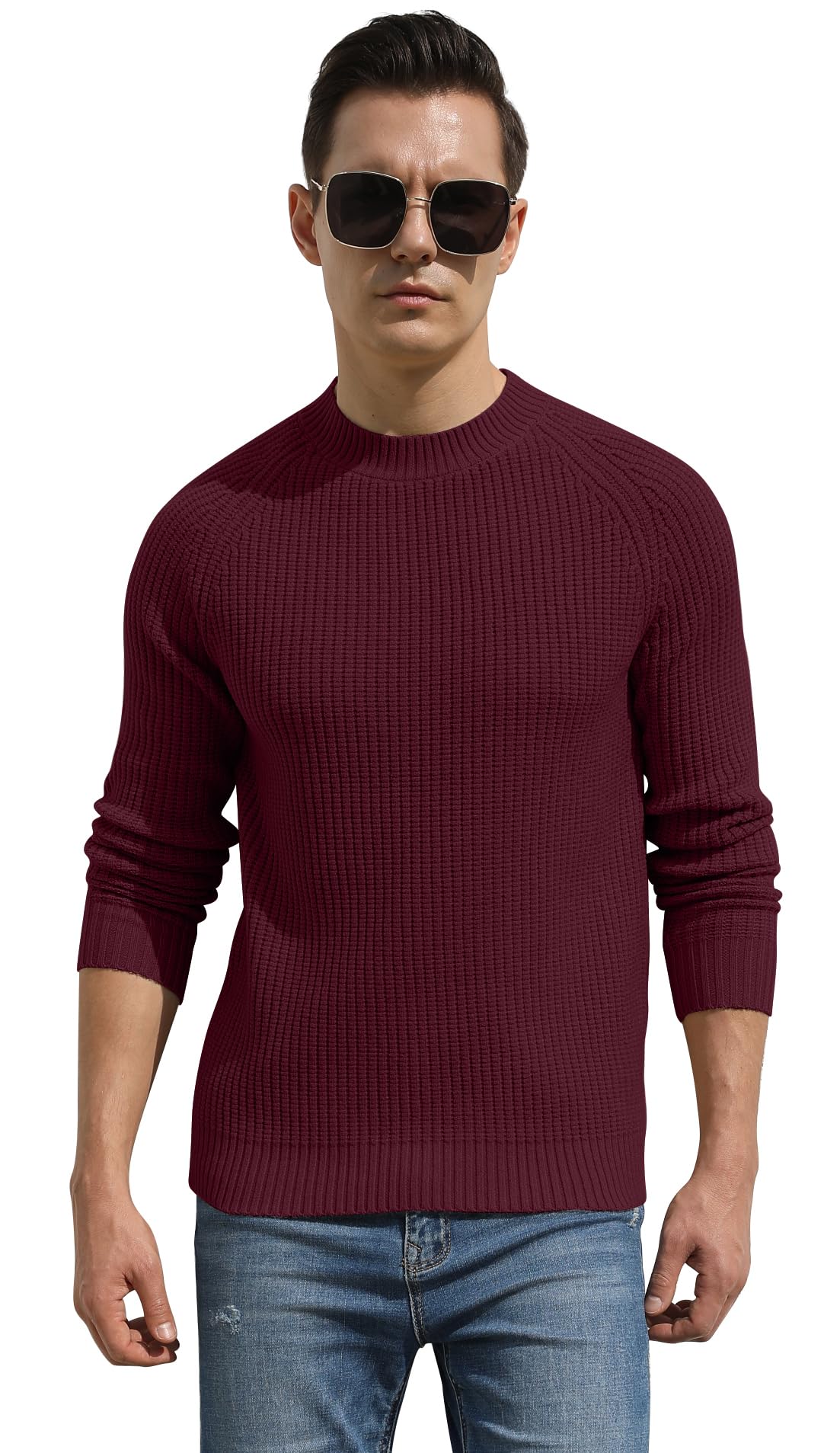 Sailwind Men's Crewneck Casual Sweater Structured Knit Soft Casual Pullover