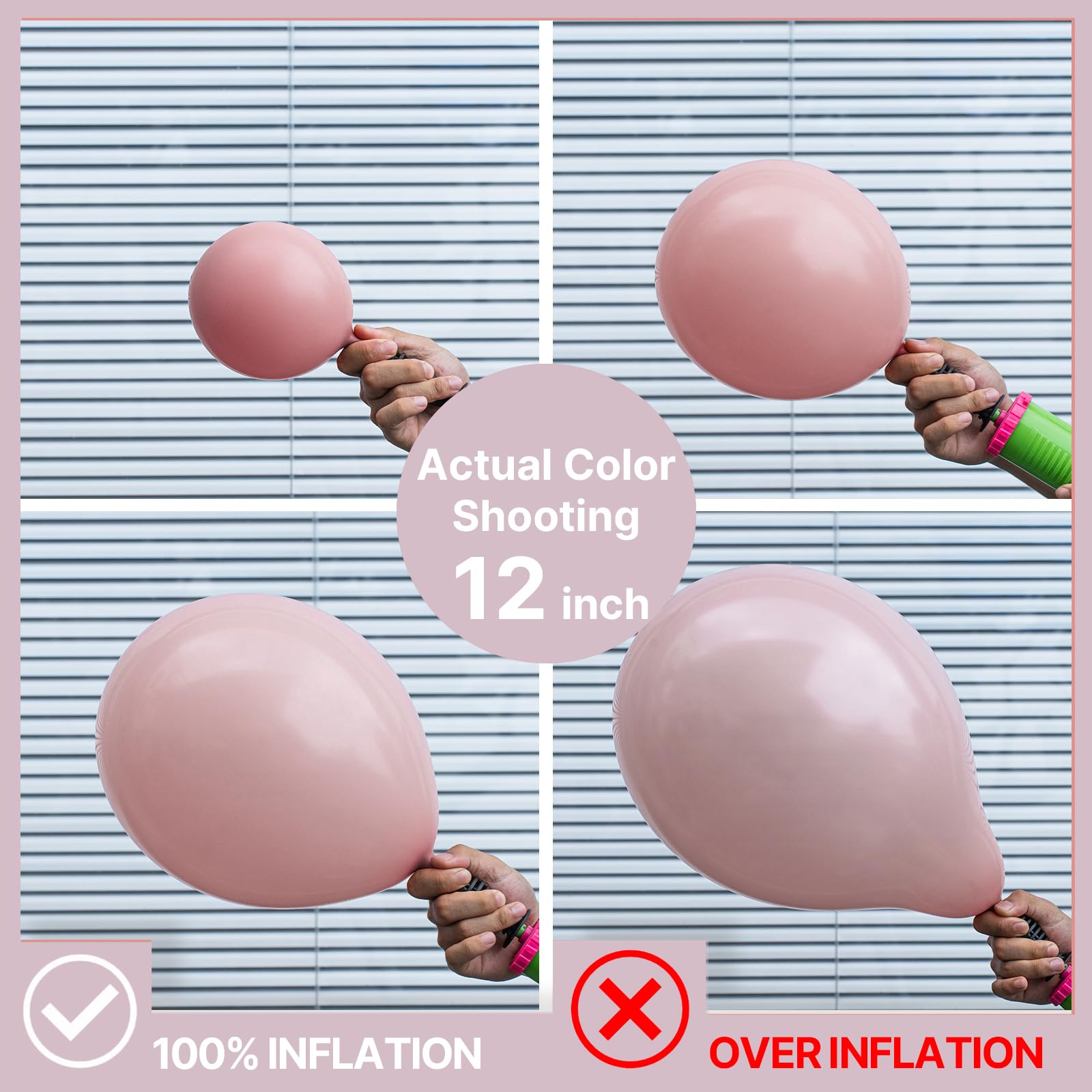 PartyWoo Dusty Pink Balloons 66pcs 12 Inch Blush Rose Pink Metallic Rose Gold Nude Boho White Sand Confetti Balloons for Baby Shower Birthday Gender Reveal Wedding Anniversary Party Decorations