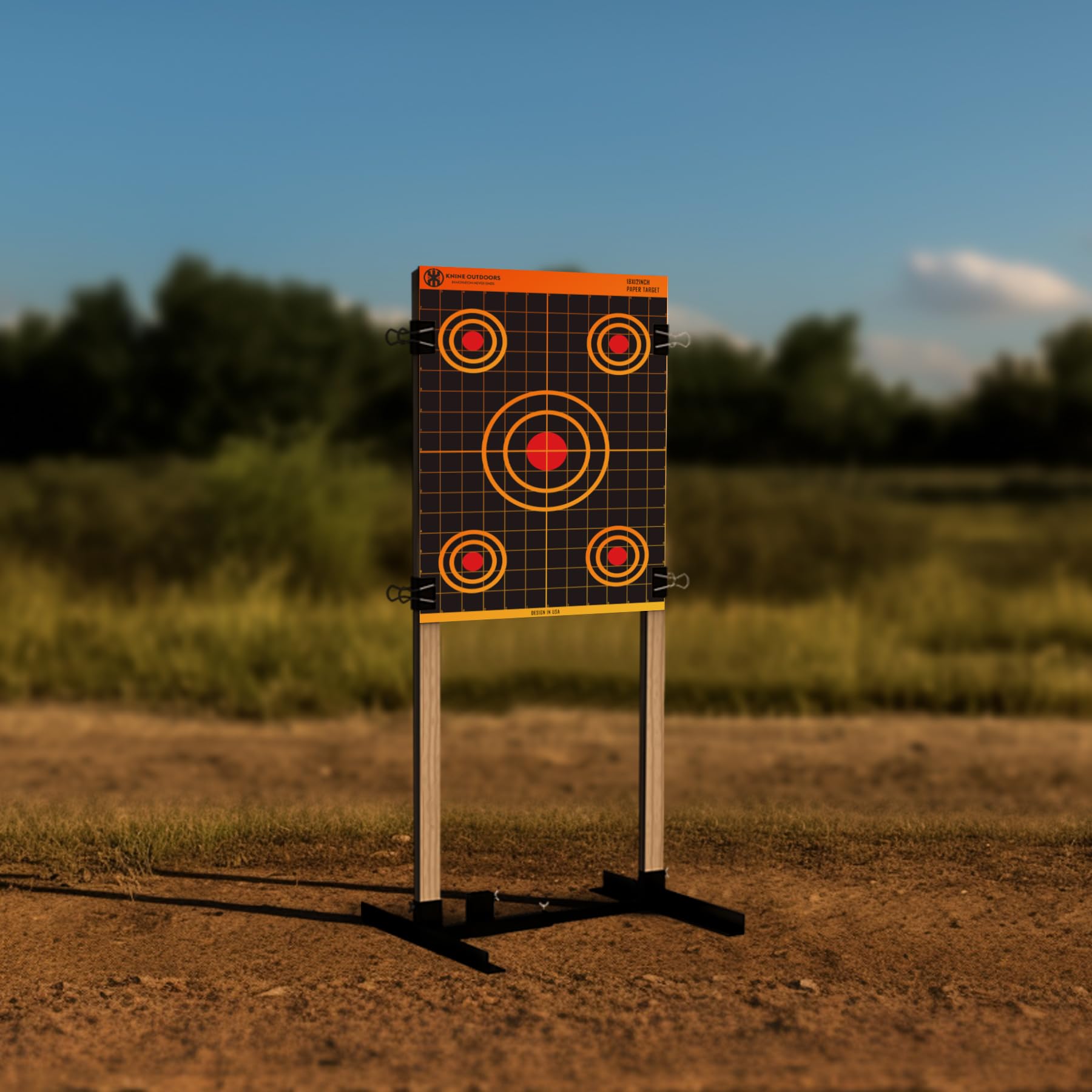KNINE OUTDOORS Shooting Paper Targets for Shooting Range, 12x18 inch, Bulk for Hunting, Handguns, Pistols, Rifles, Axis Design (50 Pack)